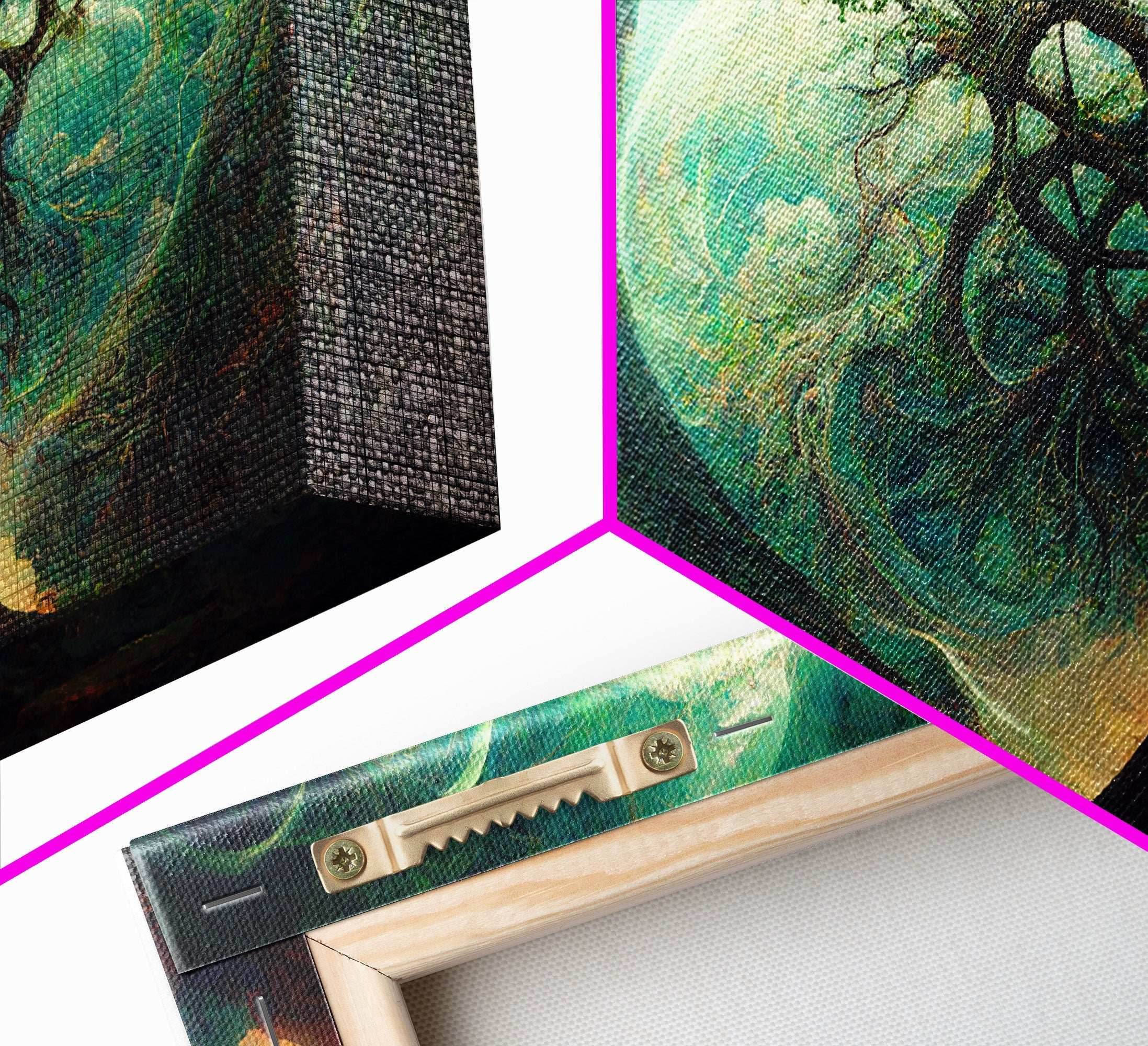 Tree Of Life, Abstract Trees Roots Nature Green Fine Art Print, Wall Art Print, Wall Décor, Wall Poster, Fantasy Art - 10x30 Inches / Gallery Wrap Canvas - Ready To Hang