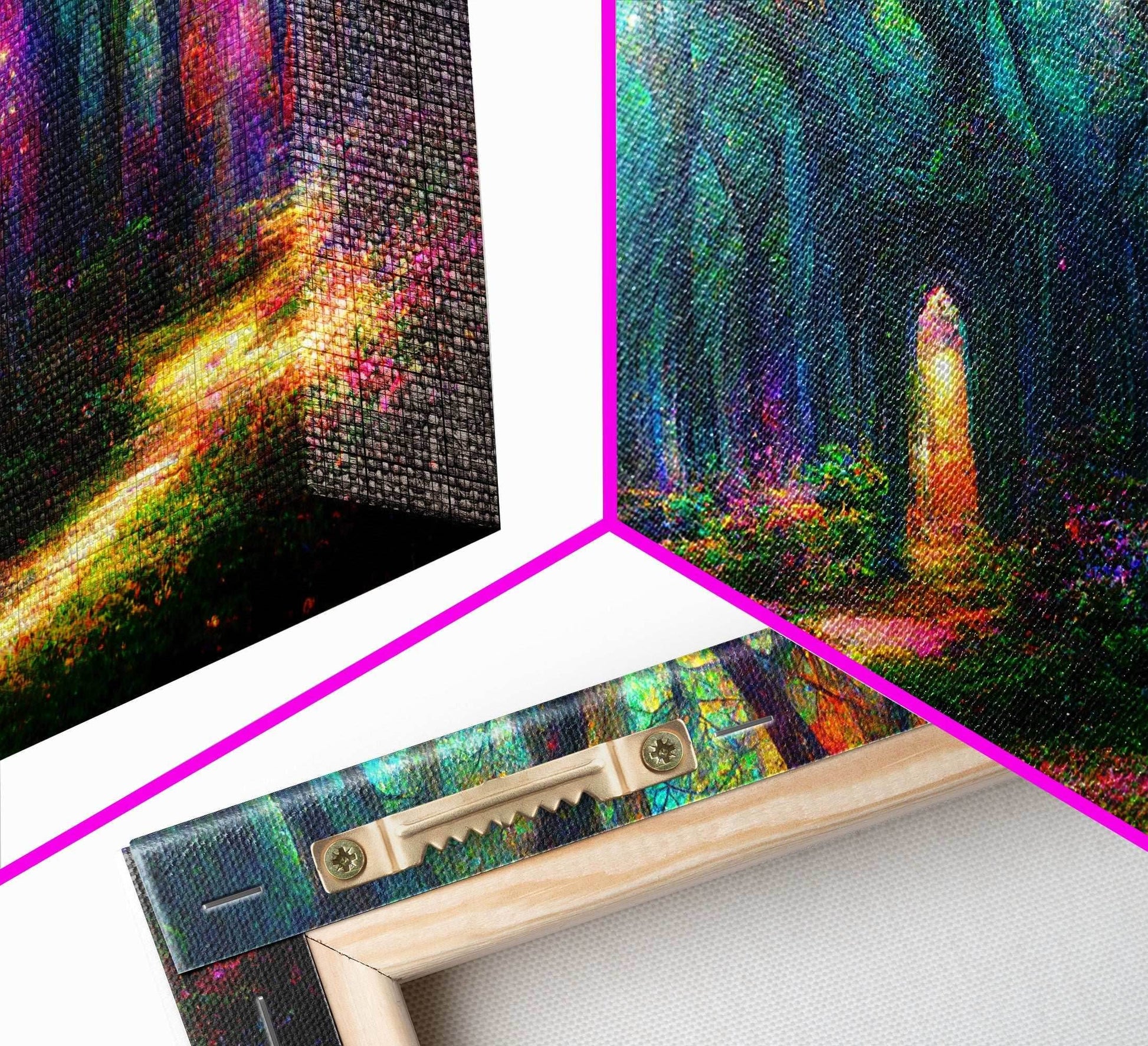 Fantasy wall art, canvas print, magical forest, fantasy landscape art, 3 Piece Wall Art, Ready To Hang Canvas Print - 8x12 In. - 3 Pieces / Stretched Canvas
