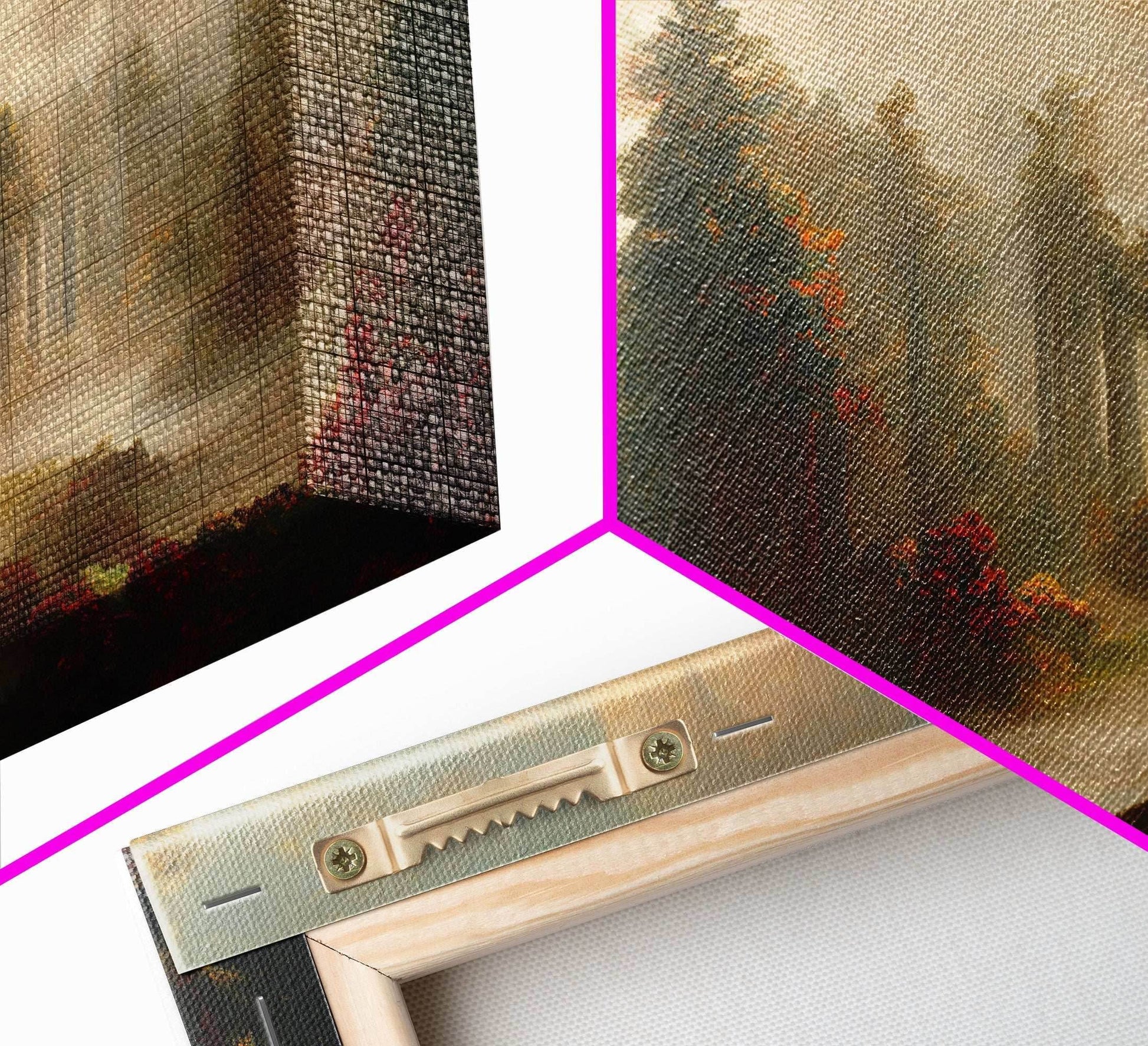 Hazy Forest Fantasy Art, Ready To Hang Canvas Print, Panoramic Art, Fog Covered Forest High Fantasy RPG Concept Art - 10x30 Inches / Gallery Wrap Canvas - Ready To Hang