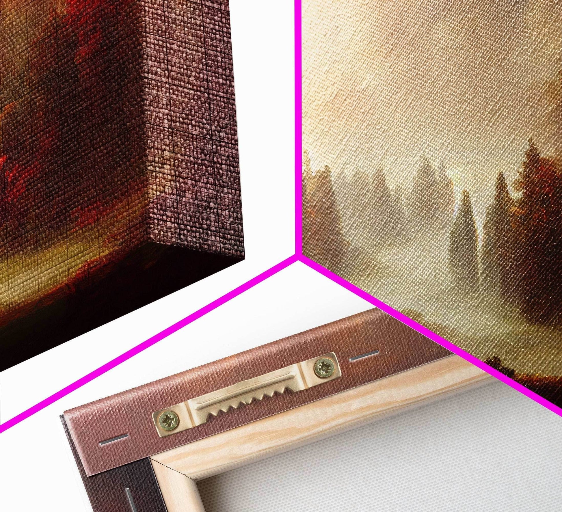 Hazy Forest Fantasy Art, Ready To Hang Canvas Print, Panoramic Art, Fog Covered Forest High Fantasy RPG Concept Art - 10x30 Inches / Gallery Wrap Canvas - Ready To Hang