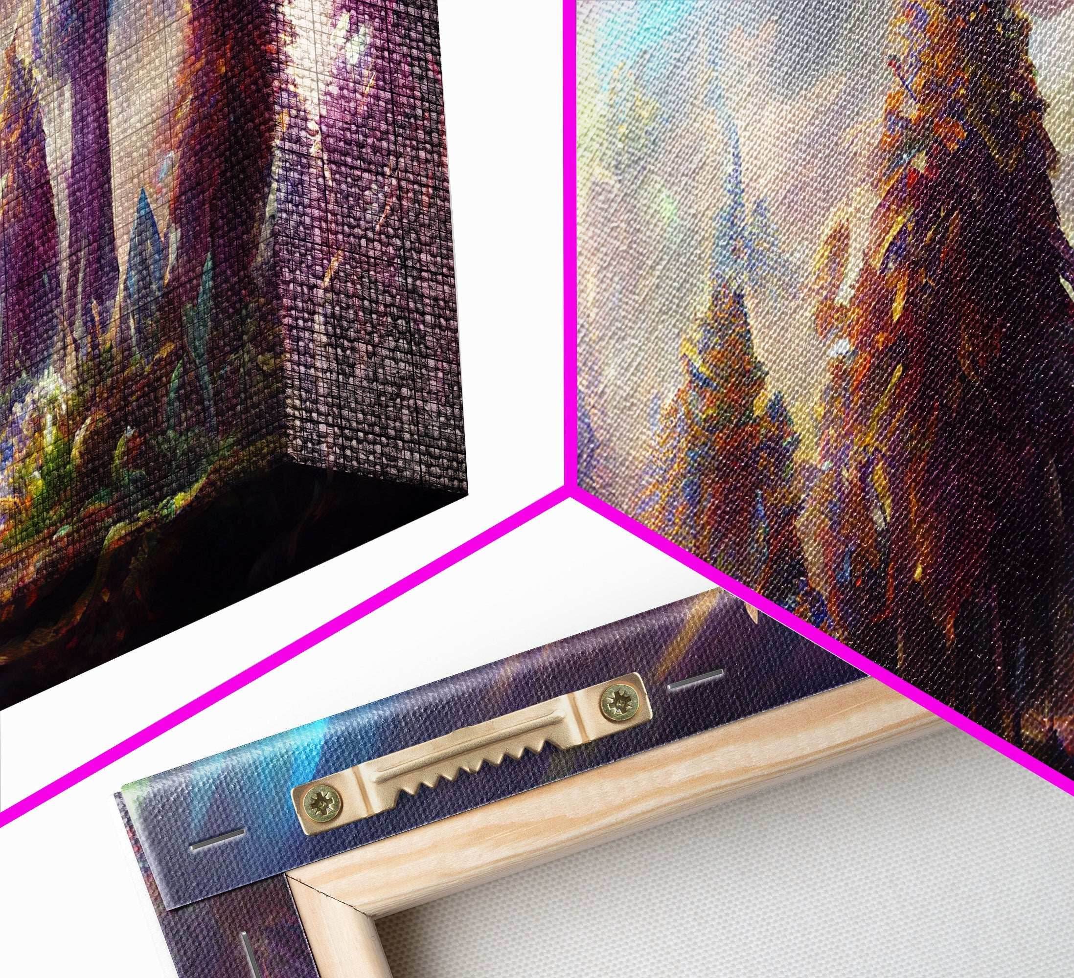 RPG Art, High Fantasy Forest Wall Art, Ready To Hang Canvas Print, Panoramic Art, Fantasy RPG Concept Art - 10x30 Inches / Gallery Wrap Canvas - Ready To Hang