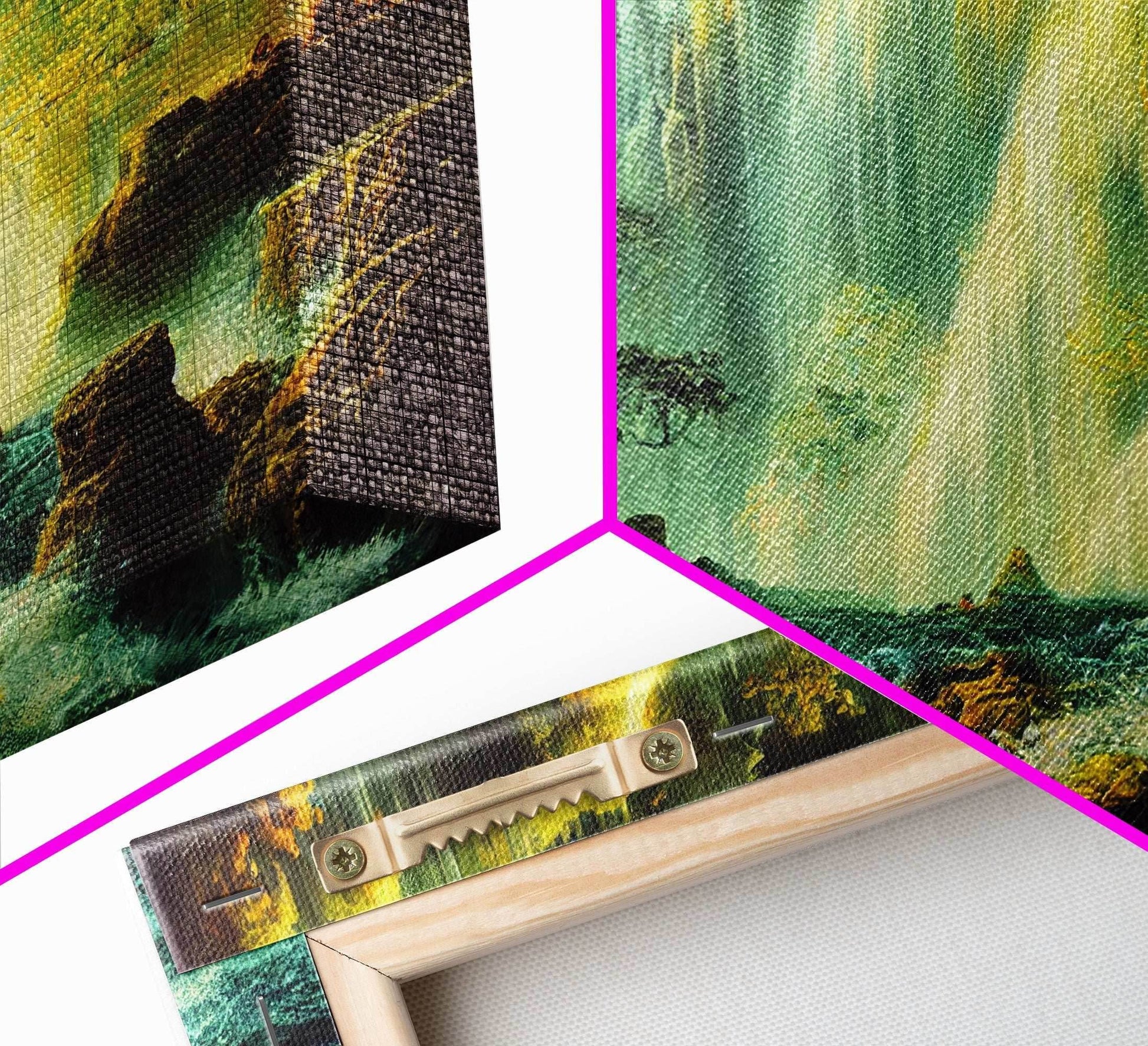 High Fantasy Wall Art, Secret Waterfall, ready to hang canvas print, framed art - 10x20 Inches / Gallery Wrap Canvas - Ready To Hang