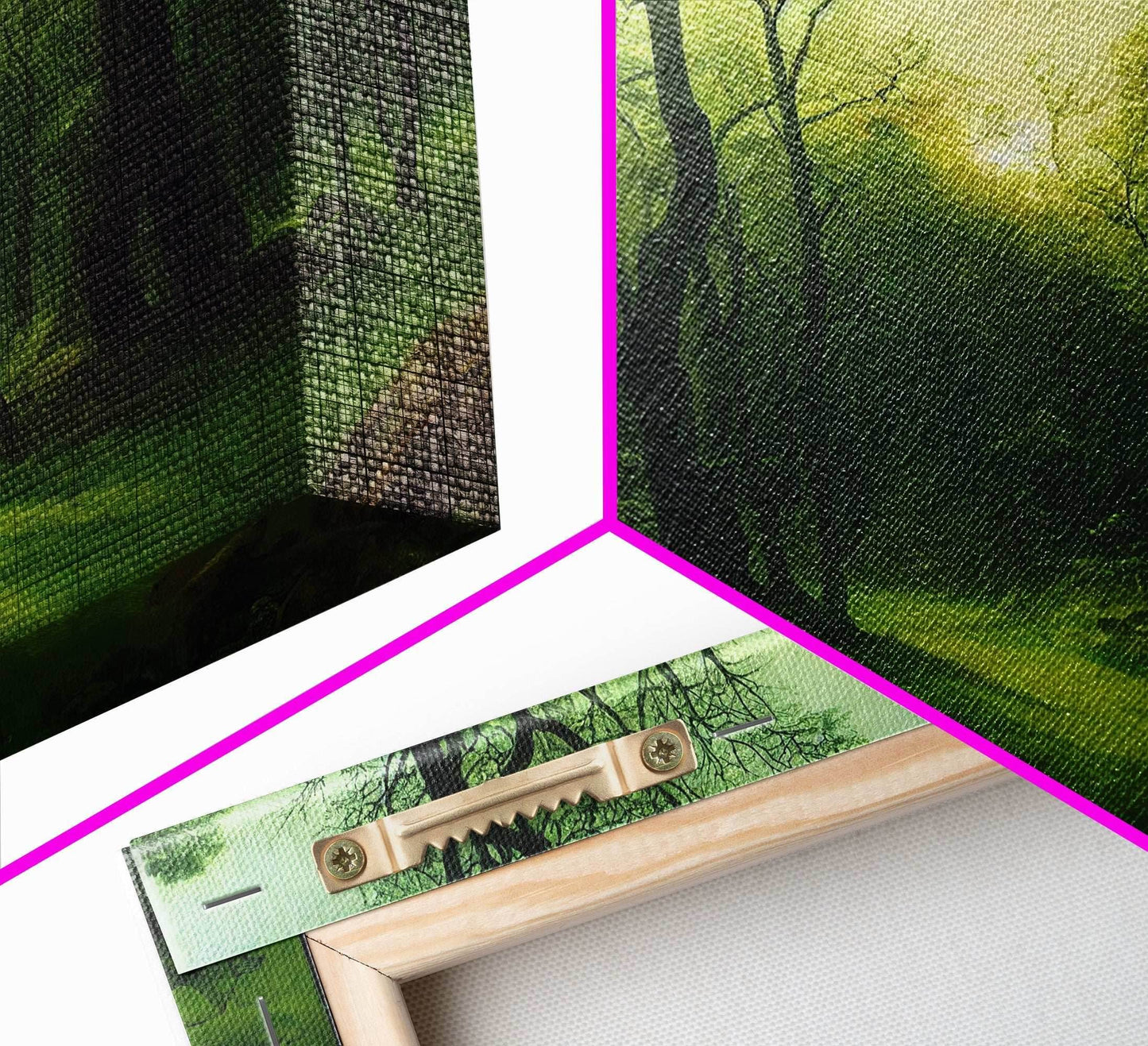 Unique Fantasy Forest Art, Extra Large Wall Art, Framed Panoramic Canvas Print, Framed Wall Art - 10x30 Inches / Gallery Wrap Canvas - Ready To Hang