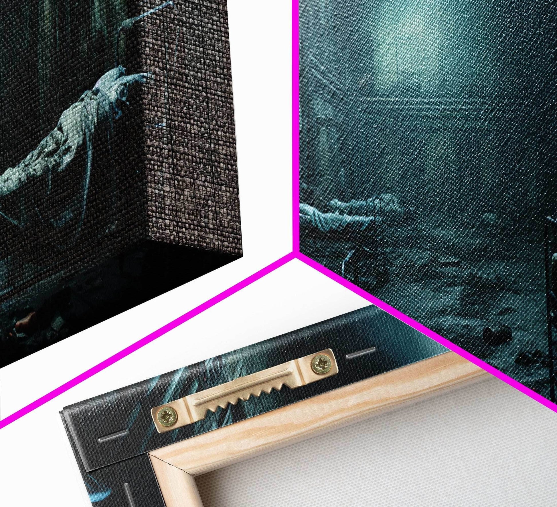 An Abandoned Insane Asylum, Canvas Print Framed Halloween Art, Spooky Decor Panoramic Halloween Art, Halloween Wall Art, Halloween Art Print - 10x30 Inches / Gallery Wrap Canvas - Ready To Hang