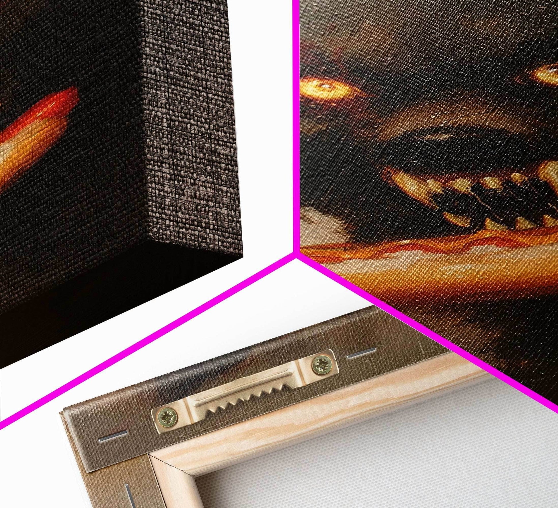 Halloween Werewolf Snarling, Framed Canvas Print, Wall Art, Home Decor, Spooky Art Monster Decor, Halloween Decor, Fantasy Art, Holiday Gift - 8x12 Inches / Gallery Wrap Canvas - Ready To Hang