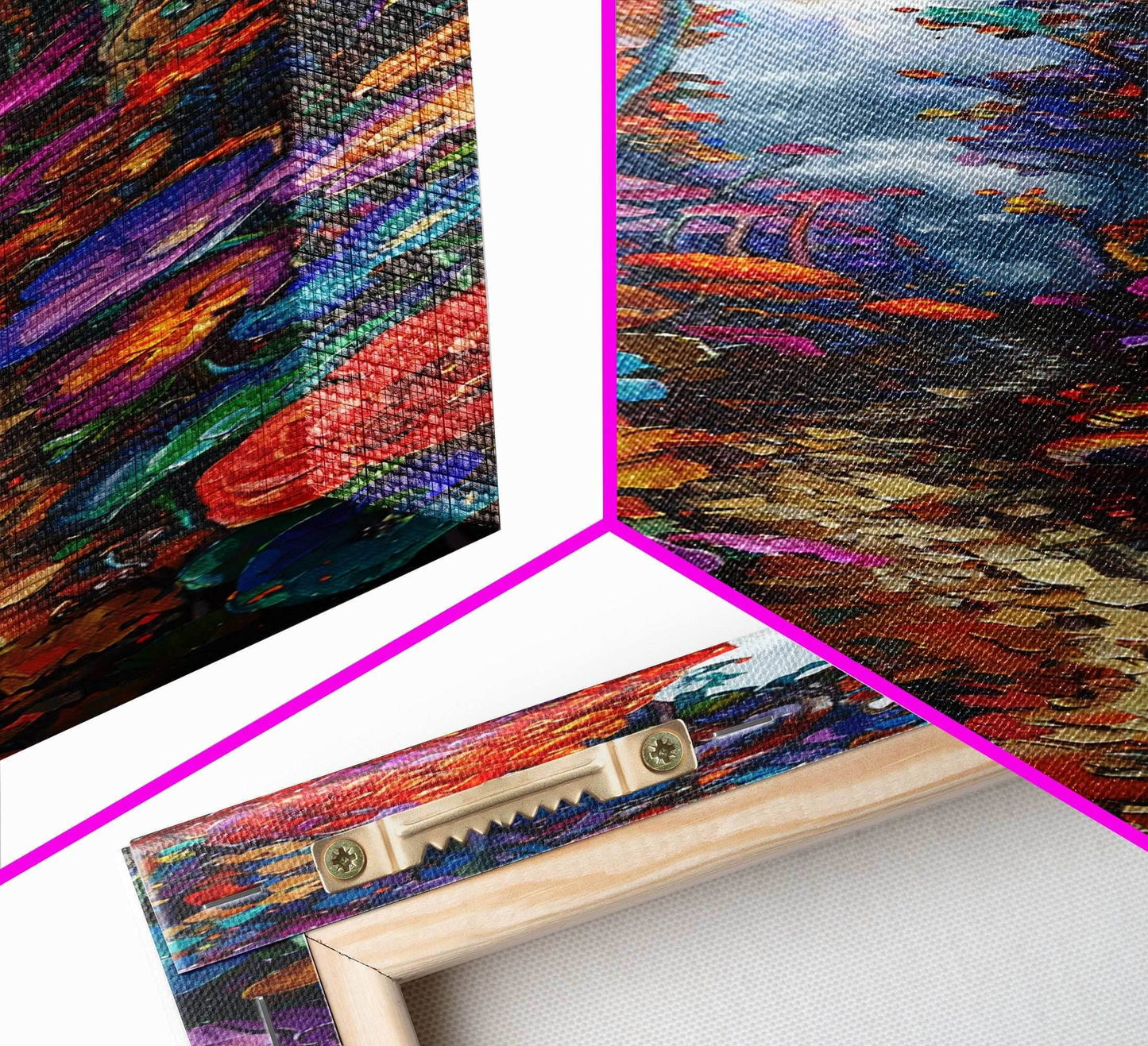 Fantasy Forest Pathway with Giant Mushrooms as Tall Skinny Art Framed Canvas Print for Whimsical Wall Decor in Unique Spaces - 10x30 Inches / Gallery Wrap Canvas - Ready To Hang