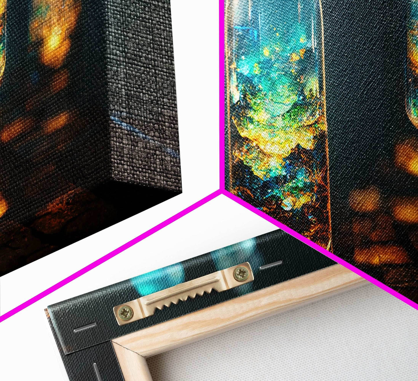 Miniature world in a bottle canvas print, high fantasy wall art, magical wall art, ready to hang wall art - 10x20 Inches / Gallery Wrap Canvas - Ready To Hang