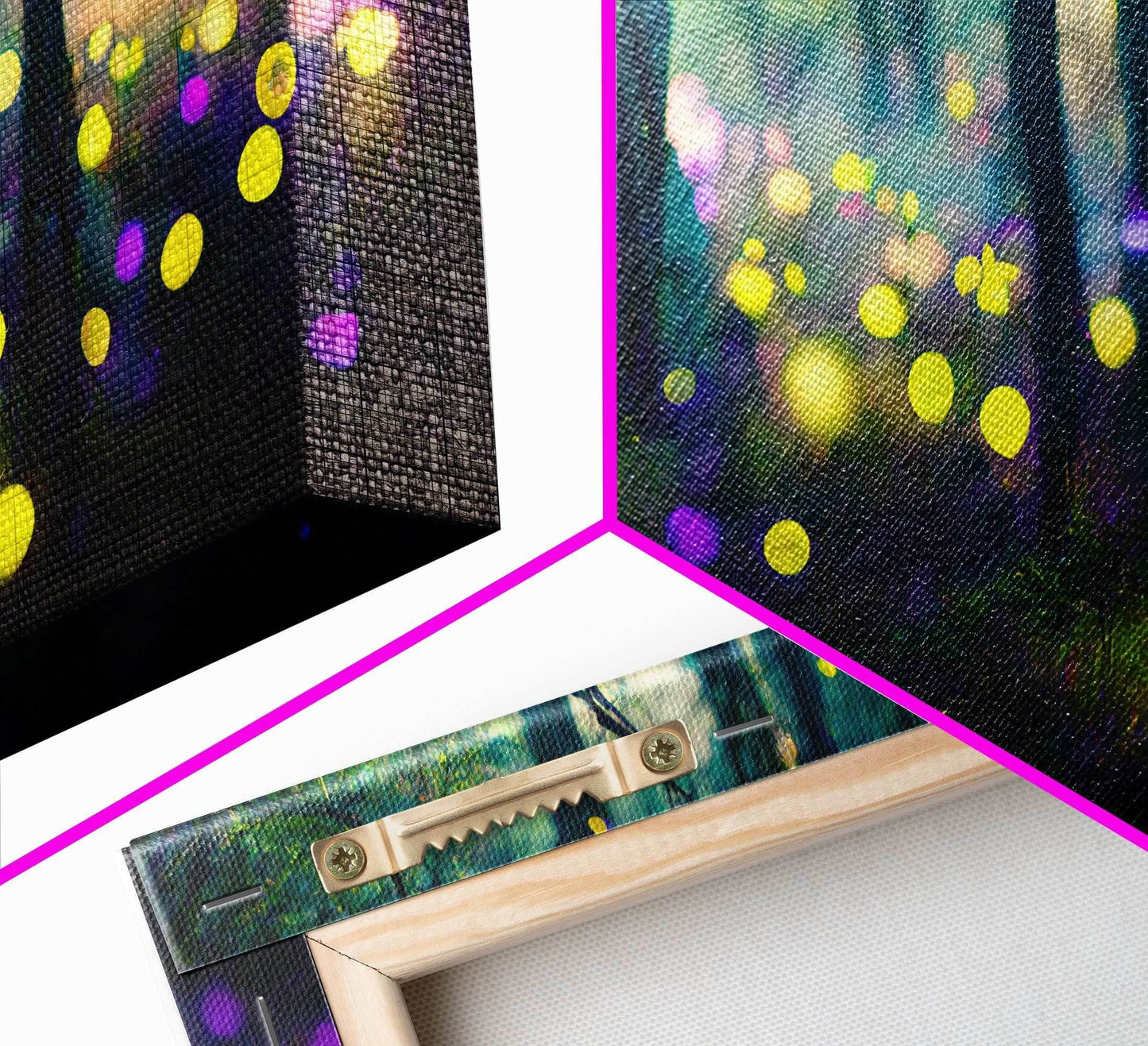 Magical forest with fairies canvas print, fantasy art, cool wall art, dorm art, ready to hang wall art - 10x20 Inches / Gallery Wrap Canvas - Ready To Hang