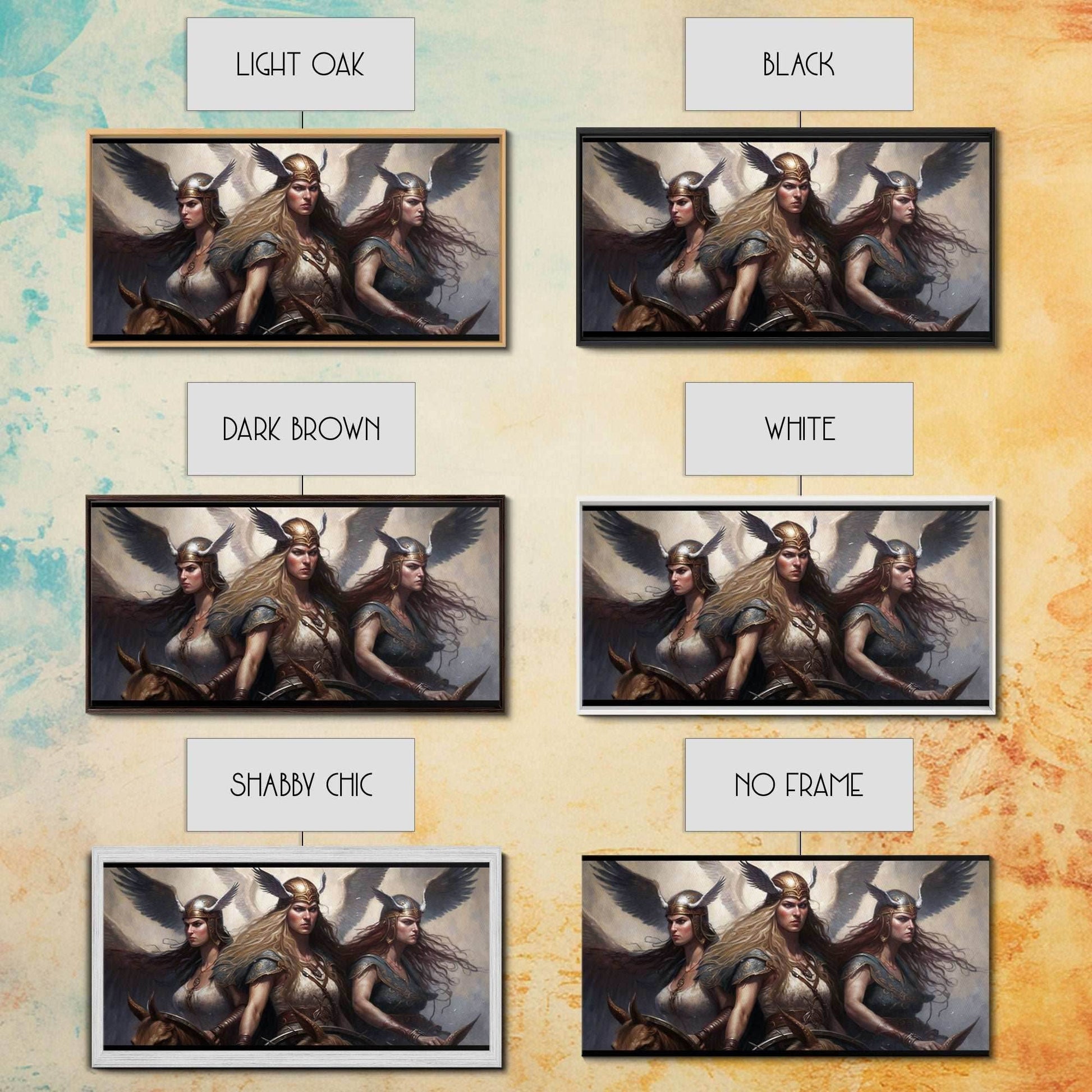 The Valkyries, Norse Mythology, Framed Canvas Print, Norse Fantasy Art - 10x20 Inches / Gallery Wrap Canvas - Ready To Hang