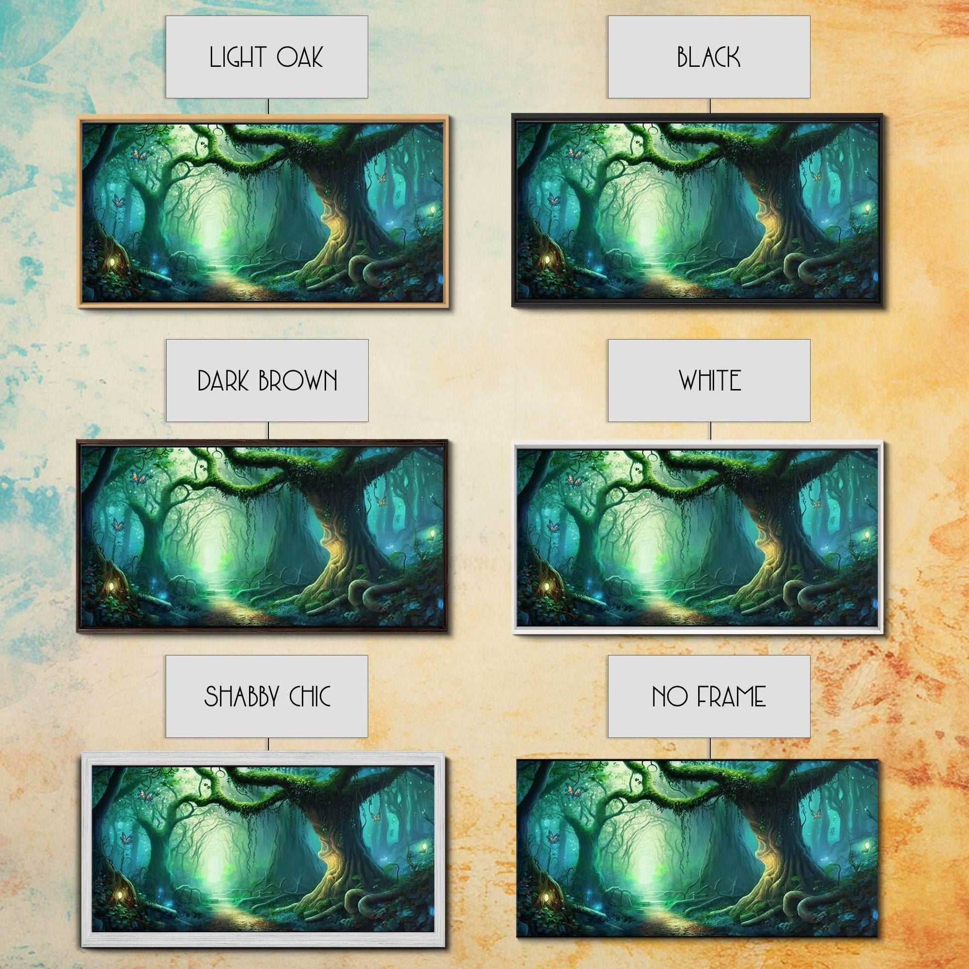 Beautiful magical fairy forest, Framed canvas print, Fantasy forest wall art Enchanted forest, Fantasy Home Decor - 10x20 Inches / Gallery Wrap Canvas - Ready To Hang