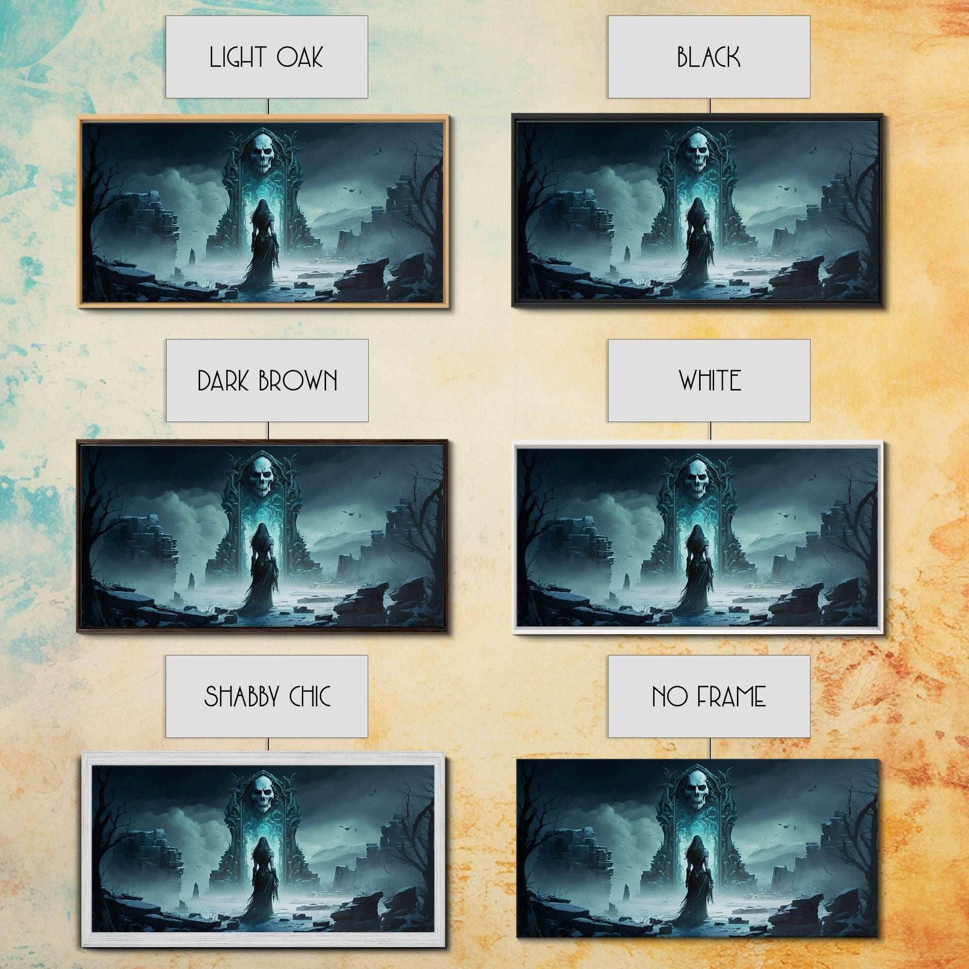 Doorway to Niflheim, Land of Mist and the Dead, Norse Mythology Fantasy Art, Framed Canvas Print, Fantasy Decor - 10x20 Inches / Gallery Wrap Canvas - Ready To Hang