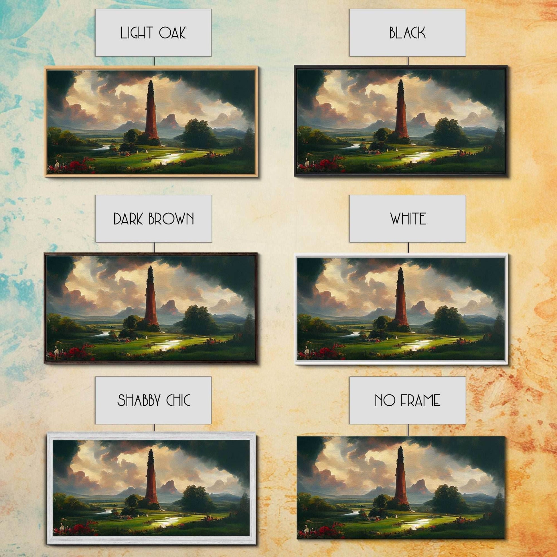 Dark Tower, High Fantasy Art Canvas Print, unique wall art, fantasy concept art - 10x20 Inches / Gallery Wrap Canvas - Ready To Hang