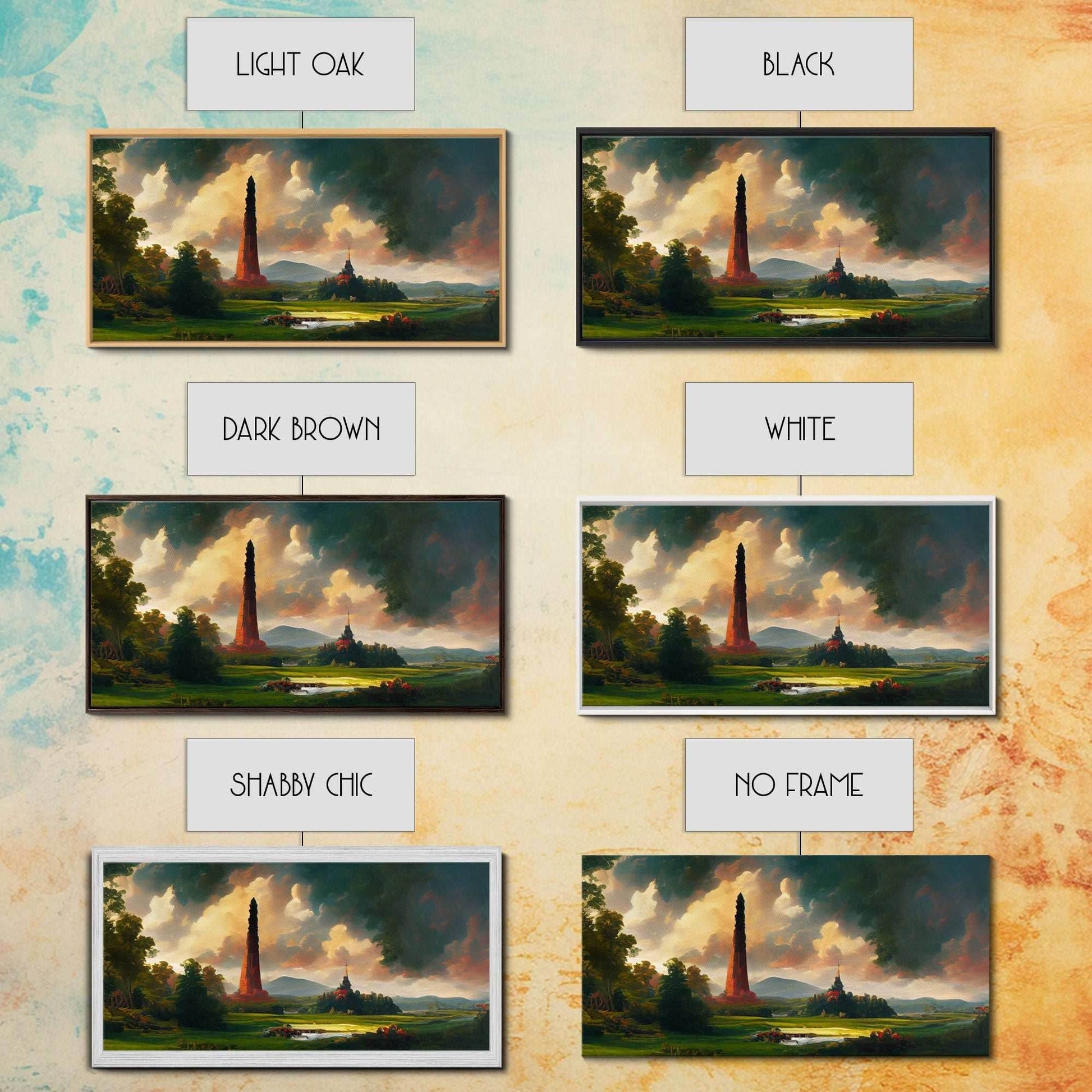 High Fantasy Art Canvas Print, Dark Tower, RPG Fantasy Art, RPG Concept art, unique wall art - 10x20 Inches / Gallery Wrap Canvas - Ready To Hang