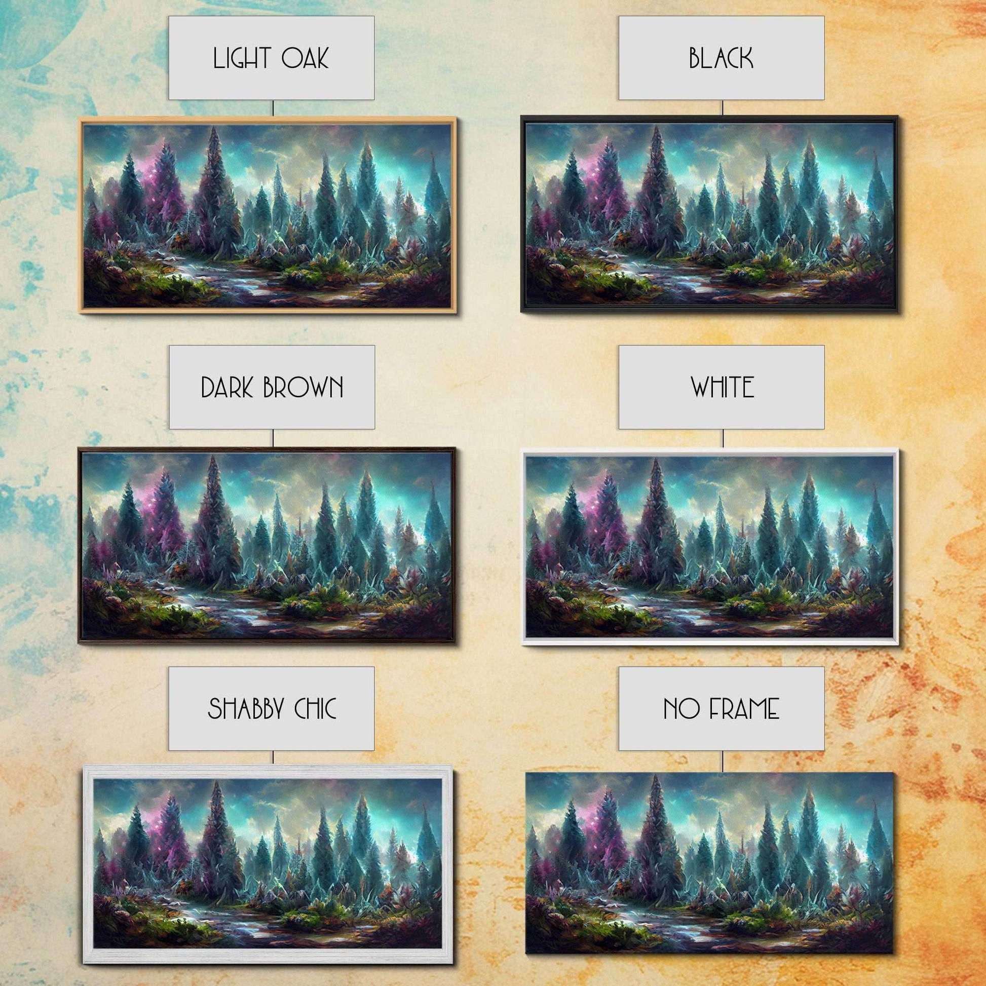 Trippy wall art canvas print, psychedelic wall art, Panoramic nature landscape wall art, fantasy art - 10x20 Inches / Gallery Wrap Canvas - Ready To Hang