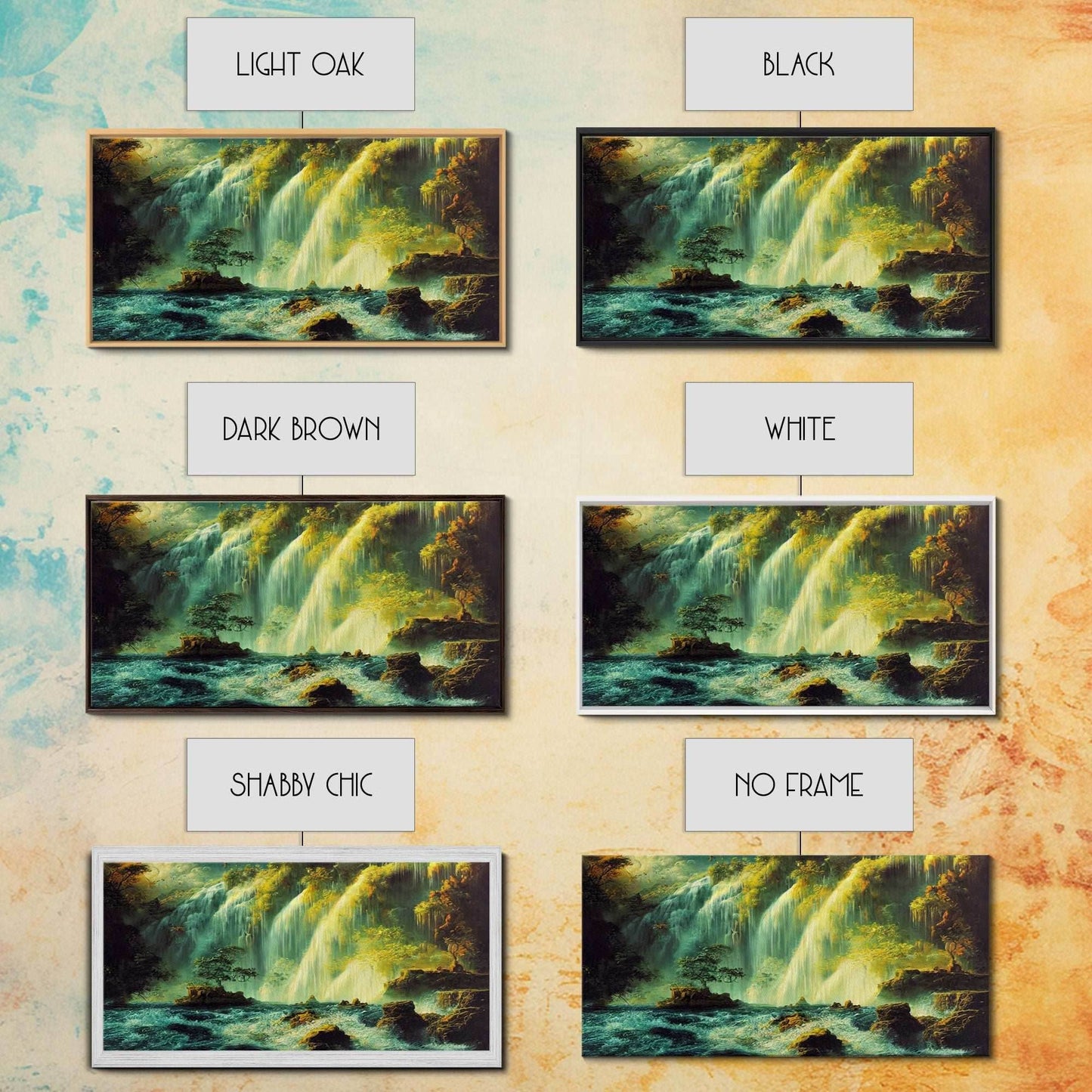 High Fantasy Wall Art, Secret Waterfall, ready to hang canvas print, framed art - 10x20 Inches / Gallery Wrap Canvas - Ready To Hang