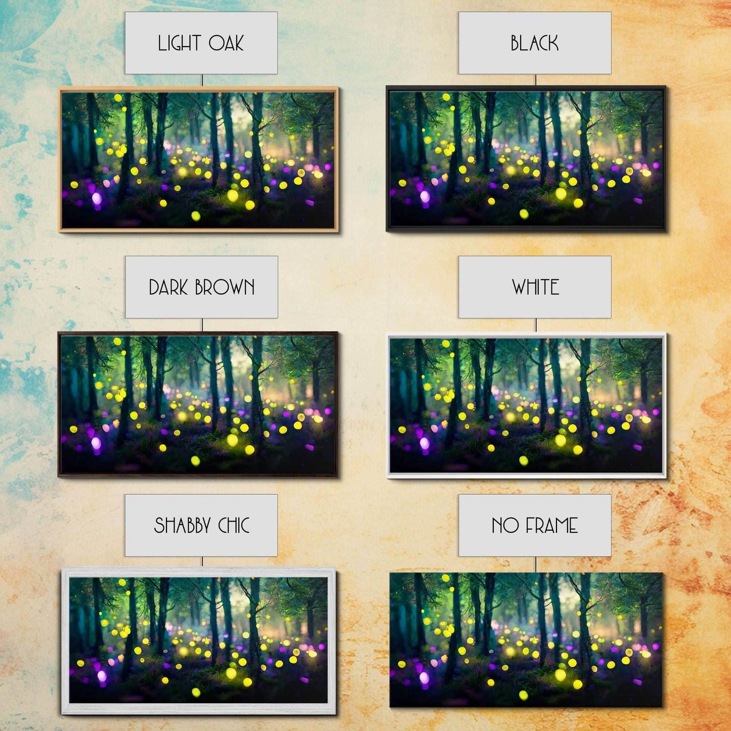 Magical forest with fairies canvas print, fantasy art, cool wall art, dorm art, ready to hang wall art - 10x20 Inches / Gallery Wrap Canvas - Ready To Hang