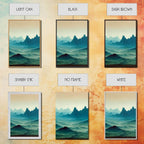 Emerald green rolling hills, fantasy mountains, 3 piece wall art, 3 piece canvas print, cool home wall decor - 8x12 In. - 3 Pieces / Stretched Canvas