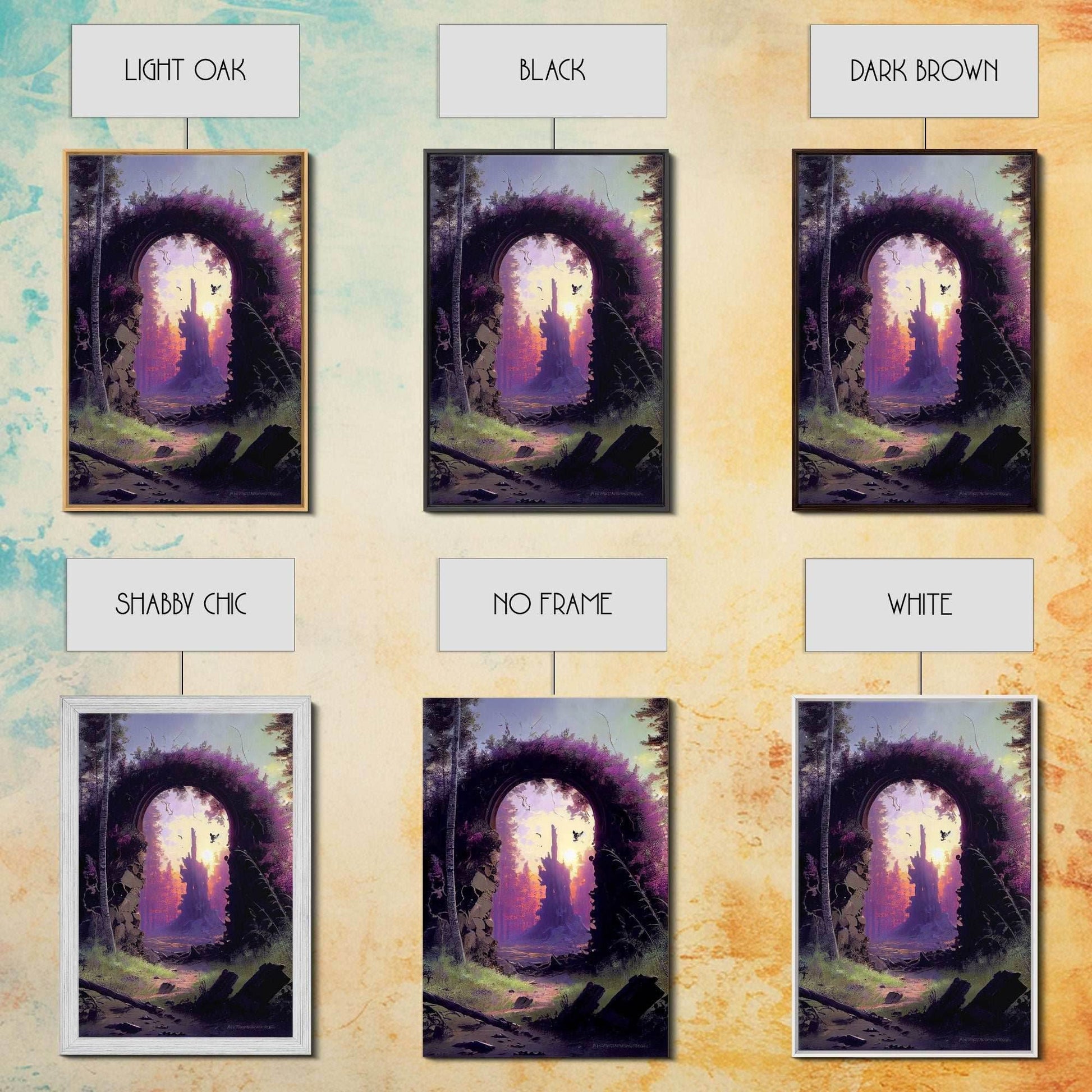 Gateway to another world, the purple realm, fine art poster print, fantasy decor - 8x12 Inches / Gallery Wrap Canvas - Ready To Hang