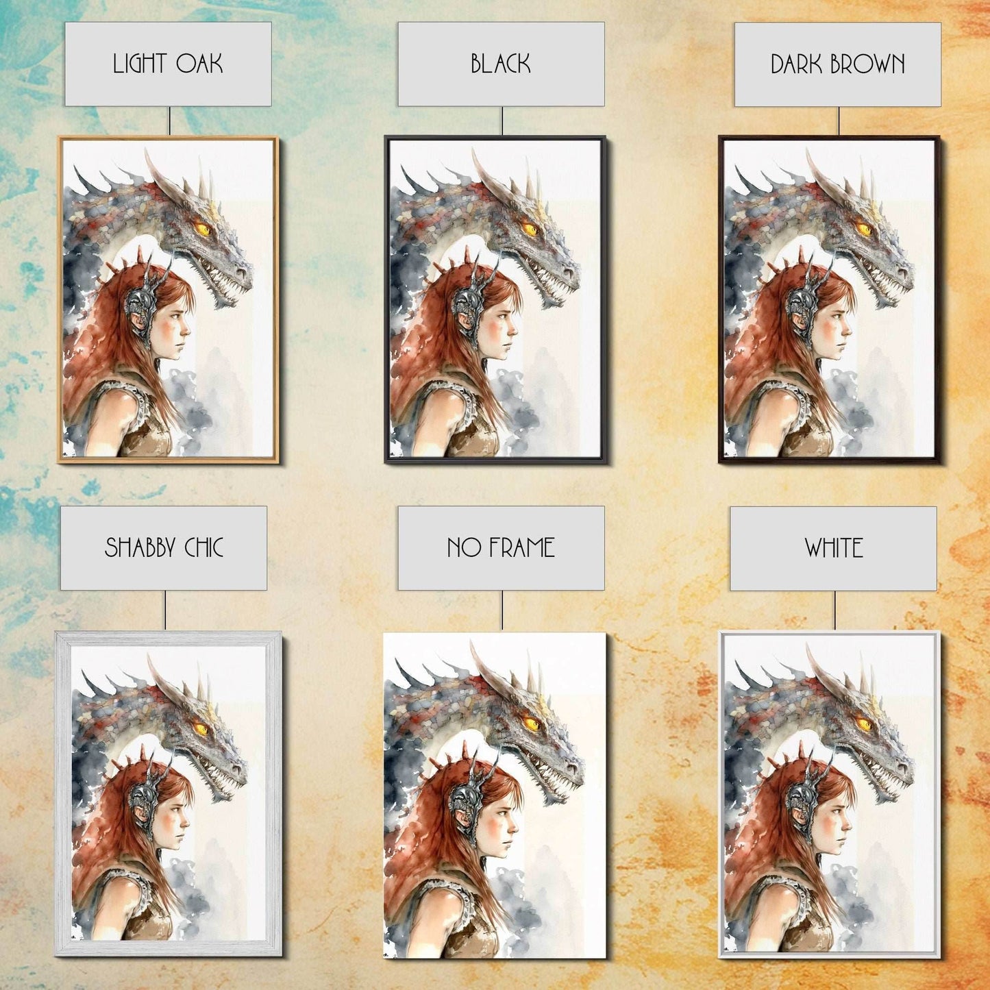 The Dragon Girl, Dragon Painting Canvas Print, Dragon Art, Fantasy Art, Fantasy Painting Wall Art, Girl and Her Dragon, Gamer Gift Wall Deco - 8x12 Inches / Gallery Wrap Canvas - Ready To Hang