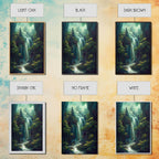 Waterfall canvas print, fantasy wall art, watercolor print, high fantasy, nature landscape living room wall art - 8x12 Inches / Gallery Wrap Canvas - Ready To Hang