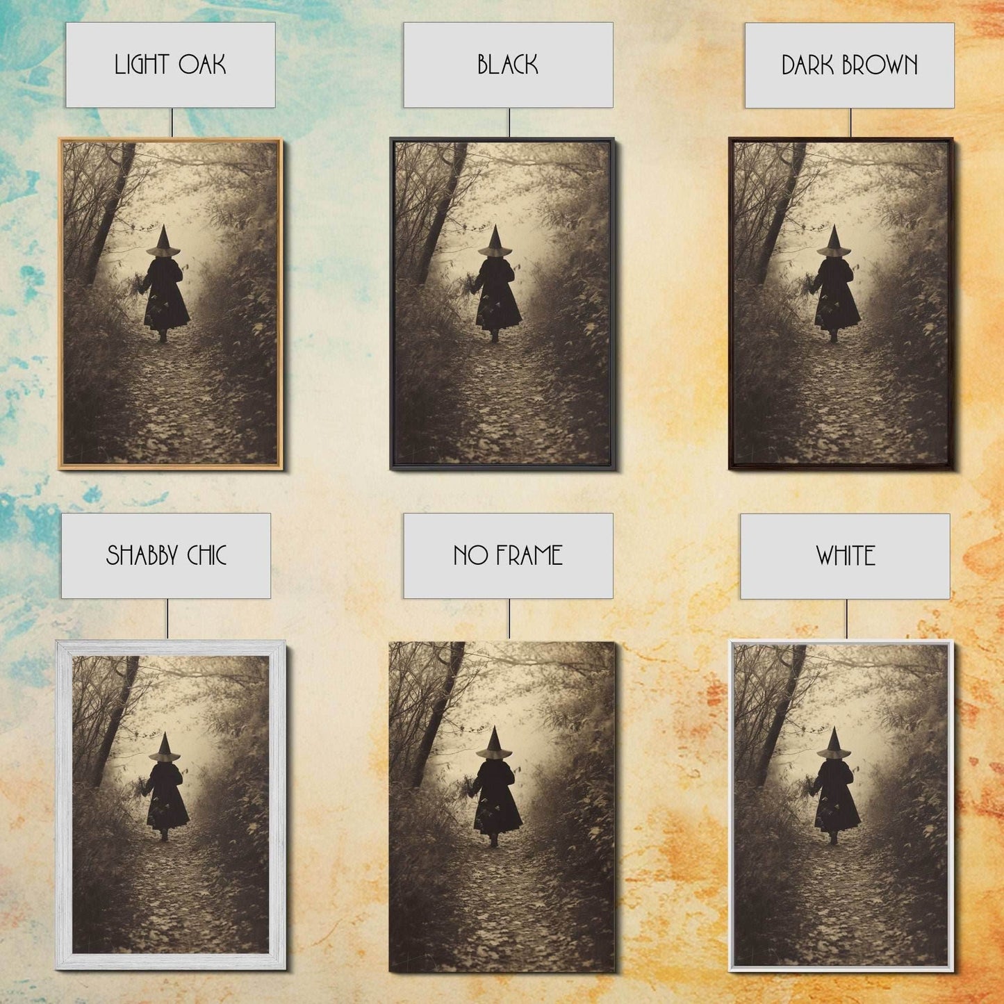 Witchy Wall Art, Dark Portrait, Spooky Halloween, Occult Art, Dark Fantasy, Canvas Print, Wall Art, Vertical Print, Home Decor, Wall Decor - 8x12 Inches / Gallery Wrap Canvas - Ready To Hang