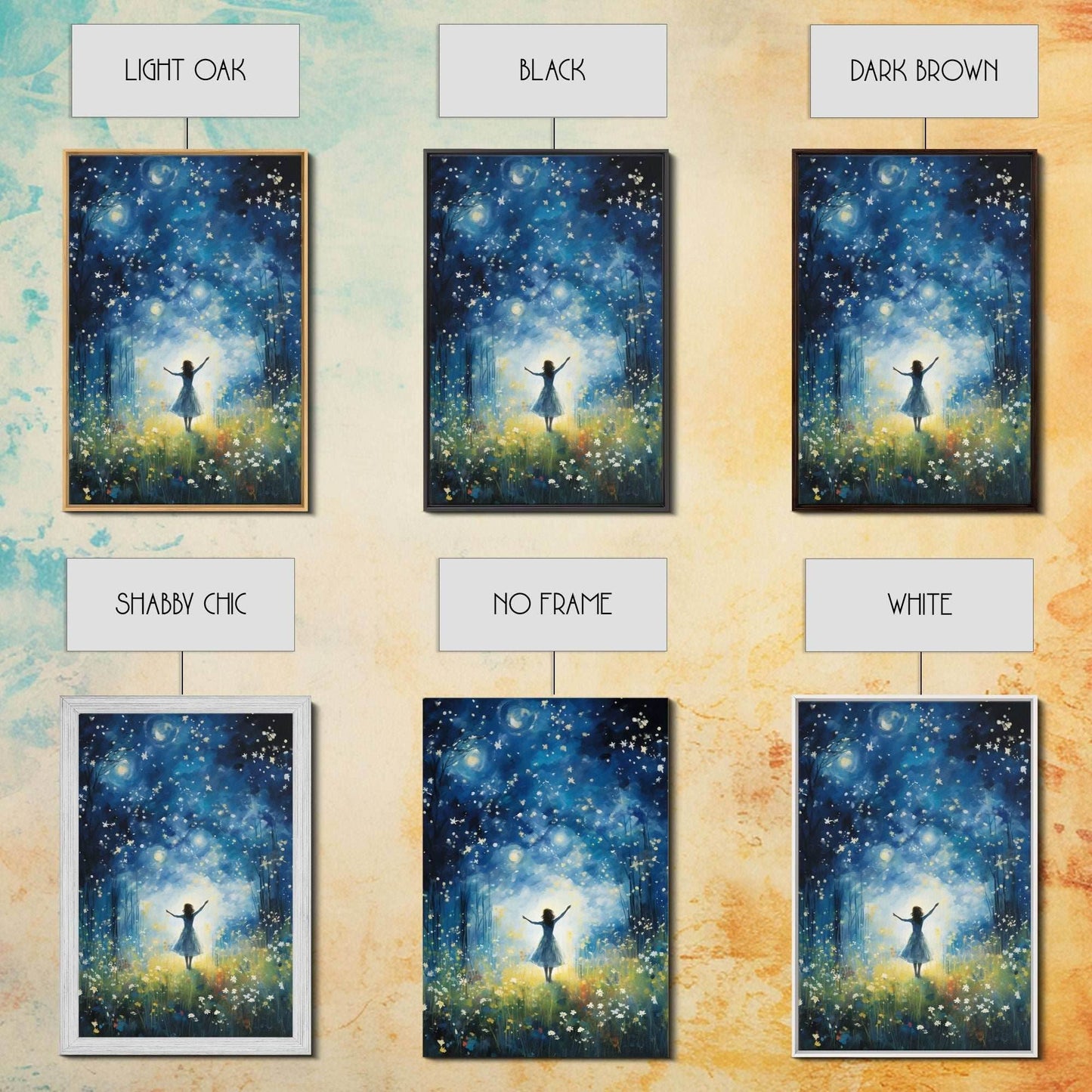 Firefly Art, Fantasy Art, Girl In Forest, Teen Girl Room Decor, Canvas Print, Wall Art, Vertical Print, Unique Wall Decor, Engagement Gift - 8x12 Inches / Gallery Wrap Canvas - Ready To Hang