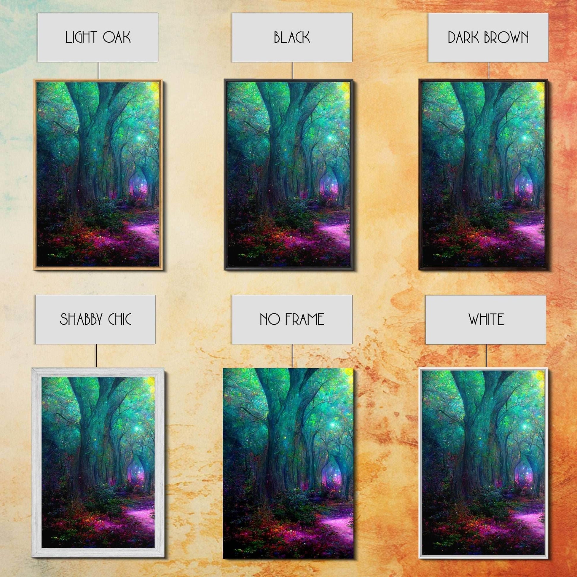 Fantasy wall art, canvas print, magical forest, fantasy landscape art, 3 Piece Wall Art, Ready To Hang Canvas Print - 8x12 In. - 3 Pieces / Stretched Canvas