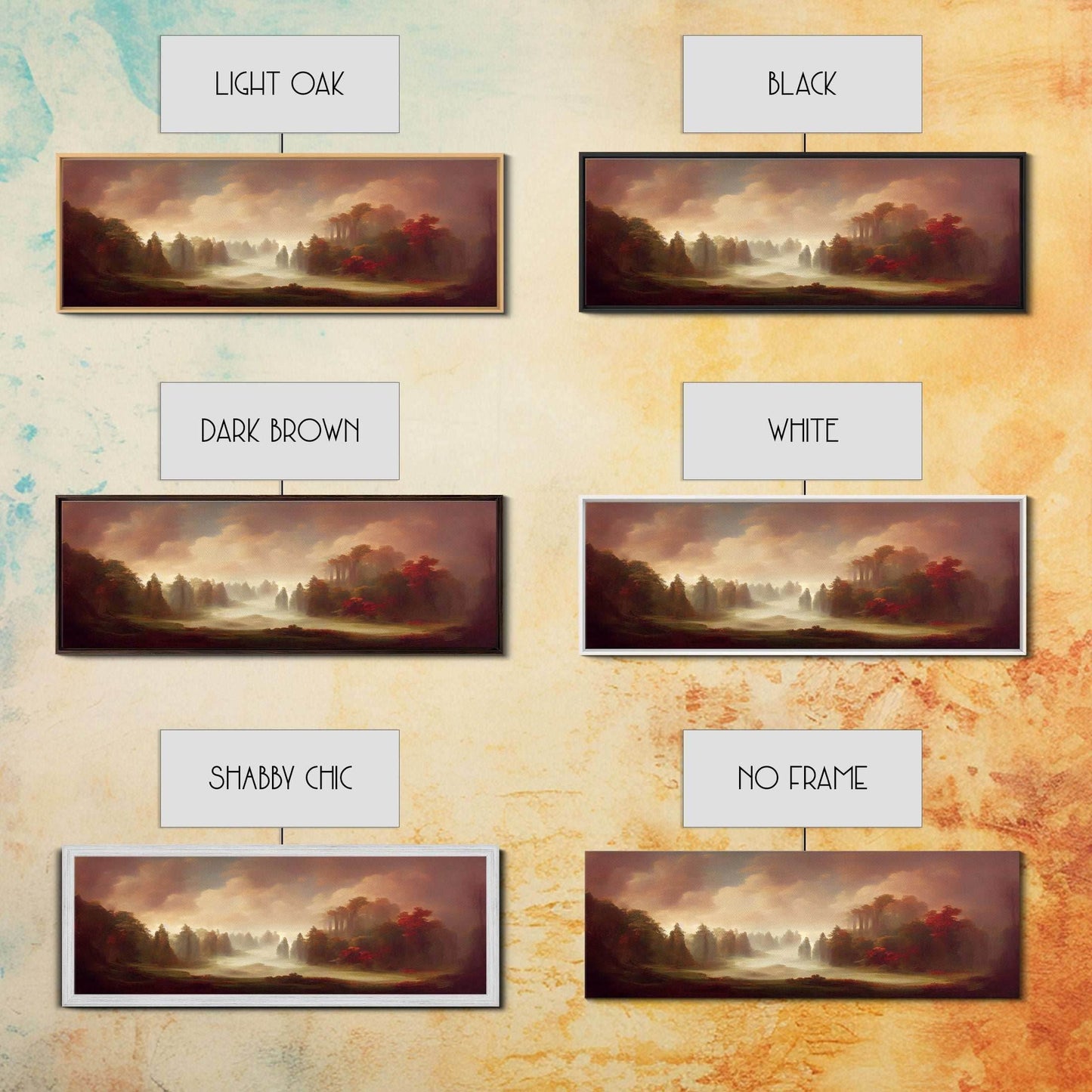 Hazy Forest Fantasy Art, Ready To Hang Canvas Print, Panoramic Art, Fog Covered Forest High Fantasy RPG Concept Art - 10x30 Inches / Gallery Wrap Canvas - Ready To Hang