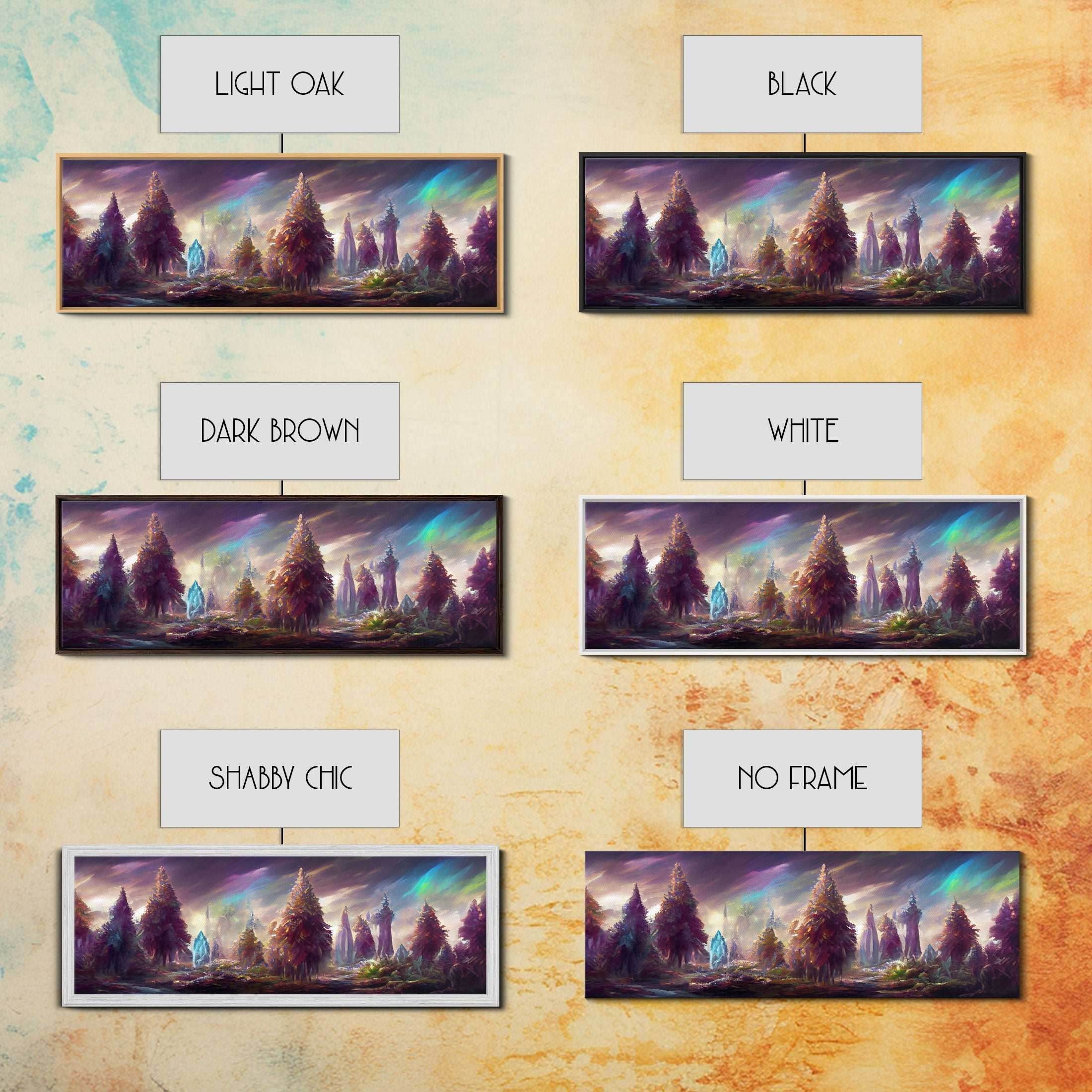 RPG Art, High Fantasy Forest Wall Art, Ready To Hang Canvas Print, Panoramic Art, Fantasy RPG Concept Art - 10x30 Inches / Gallery Wrap Canvas - Ready To Hang