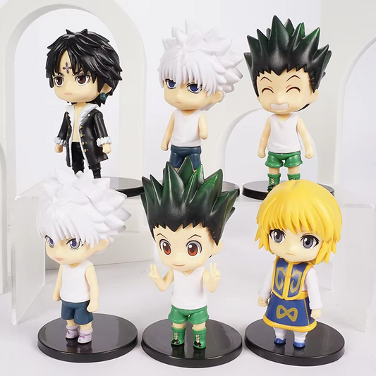 Hunter x Hunter 6 pcs Figurines, Gon Killua Kurapika Chrollo Anime Figures 4 in