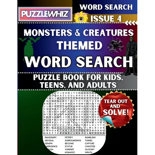 Monsters and Creatures - Themed Word Search - Fun & Educational Puzzles for Kids, Teens, and Adults (Large Print Edition): Featuring Engaging Themed W