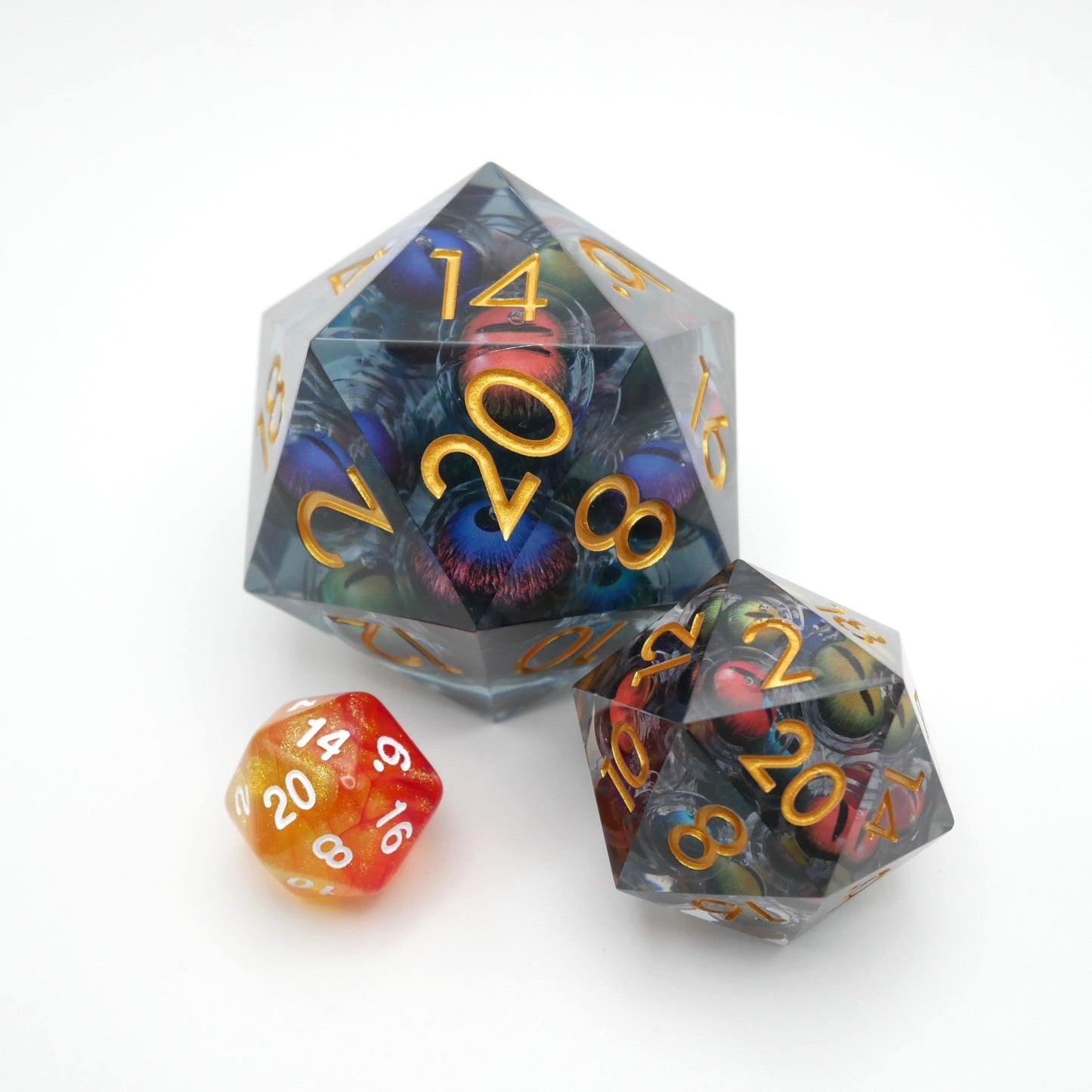 Hydra's Eyes | Giant D20 Moving Eye DnD Dice | Acrylic RPG Gaming Dice
