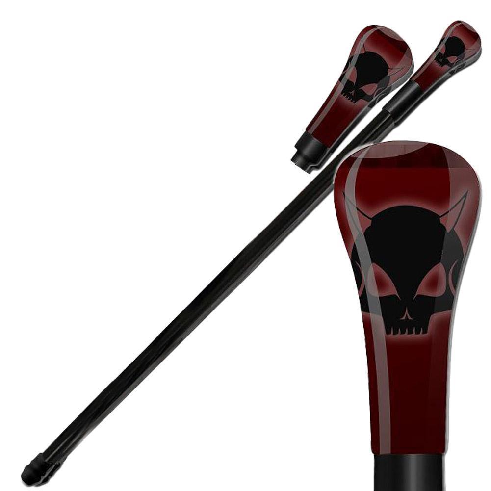 Devil's Skull Elegant Red Walking Cane-0