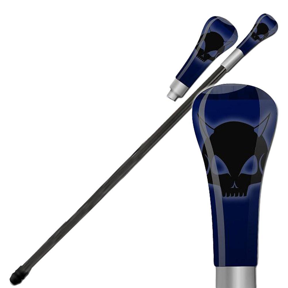 Devil's Skull Crusader Blue Walking Cane-0