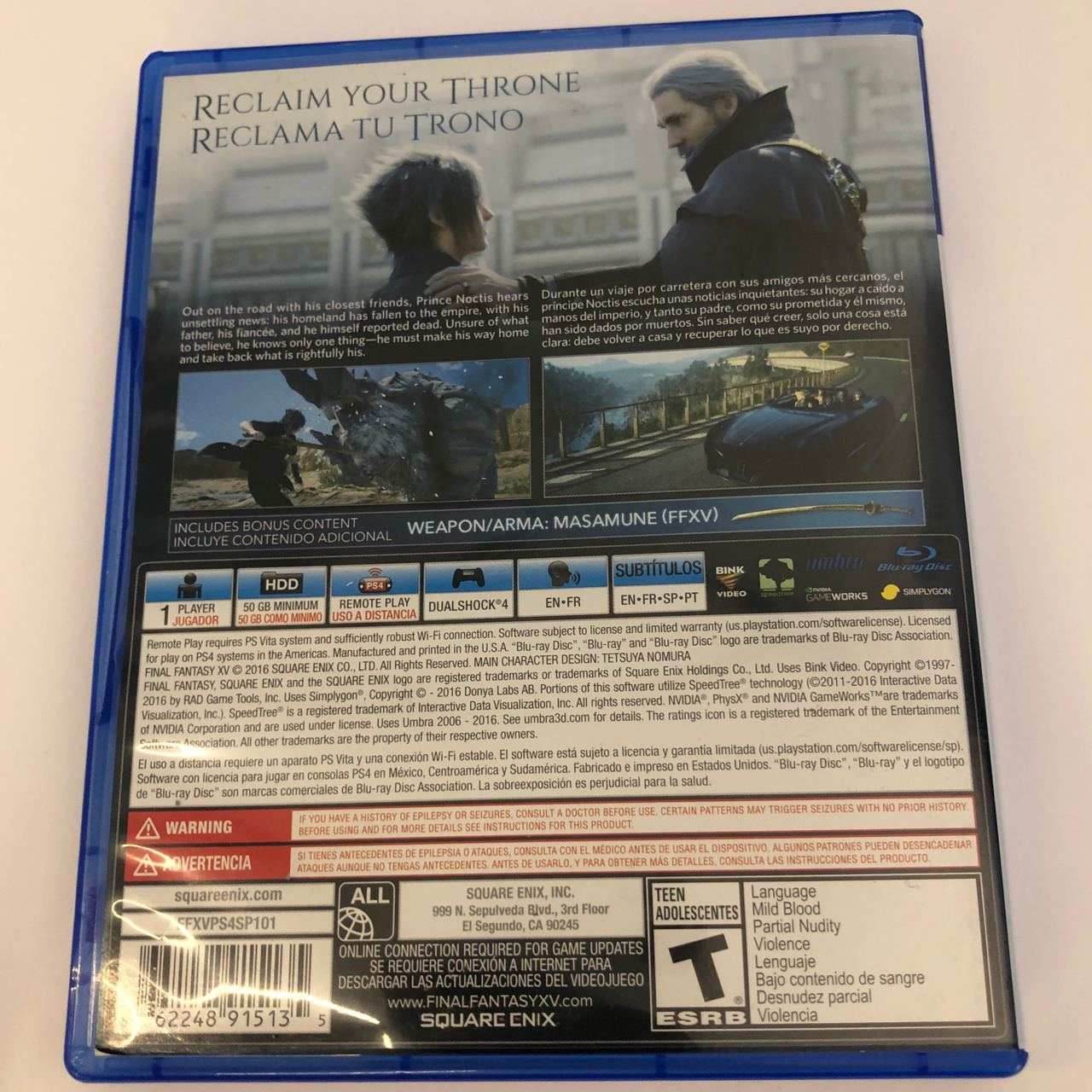 Final Fantasy XV | PS4 - VG with Case