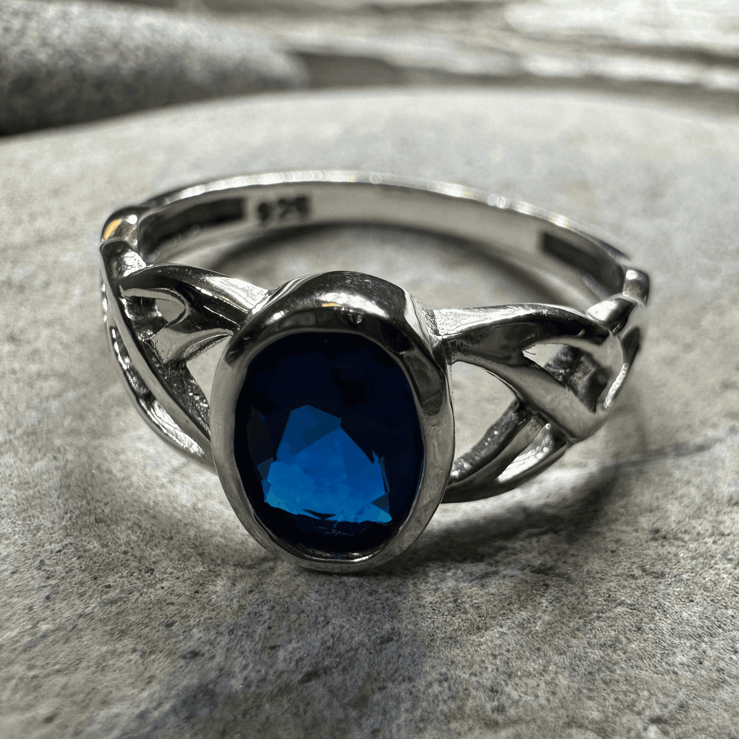 Andie Trinity Knot Ring - 4 / Sapphire CZ