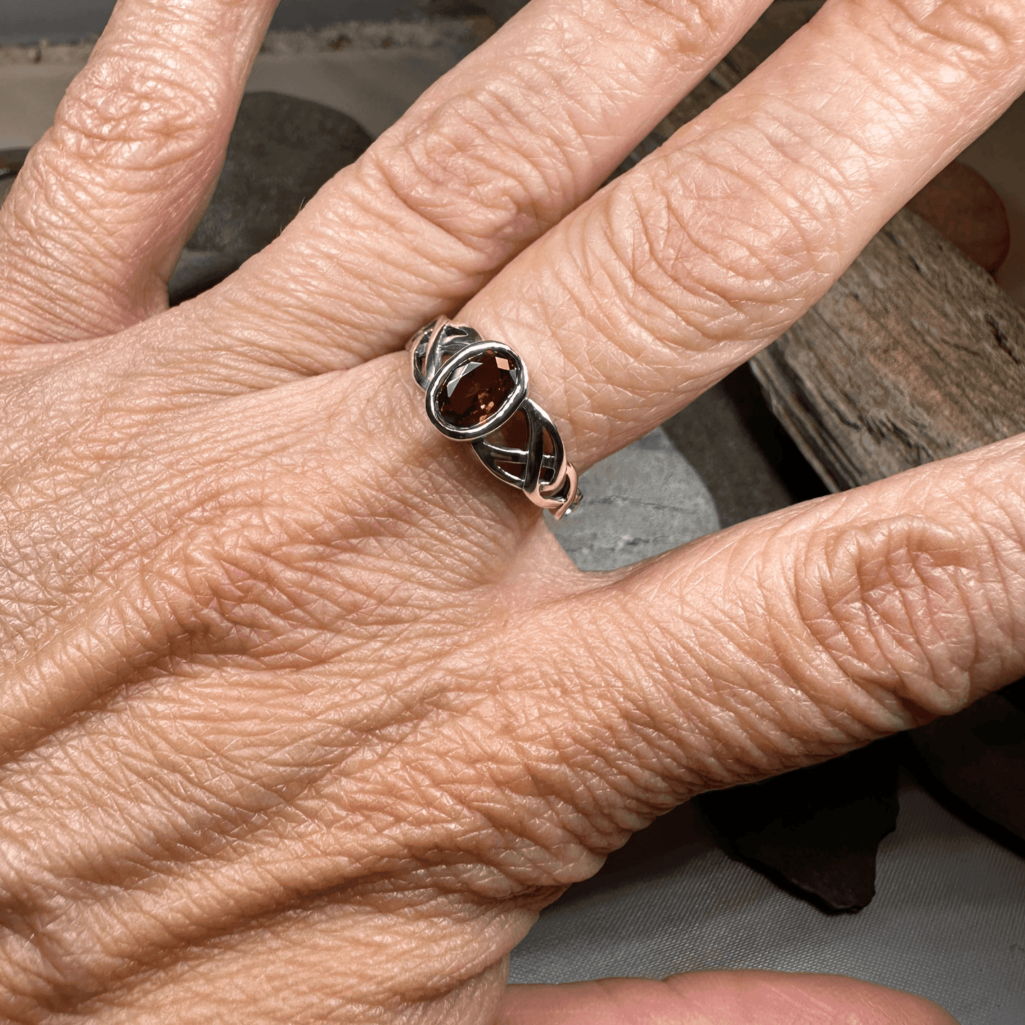 Andie Trinity Knot Ring - 4 / Pink Sapphire