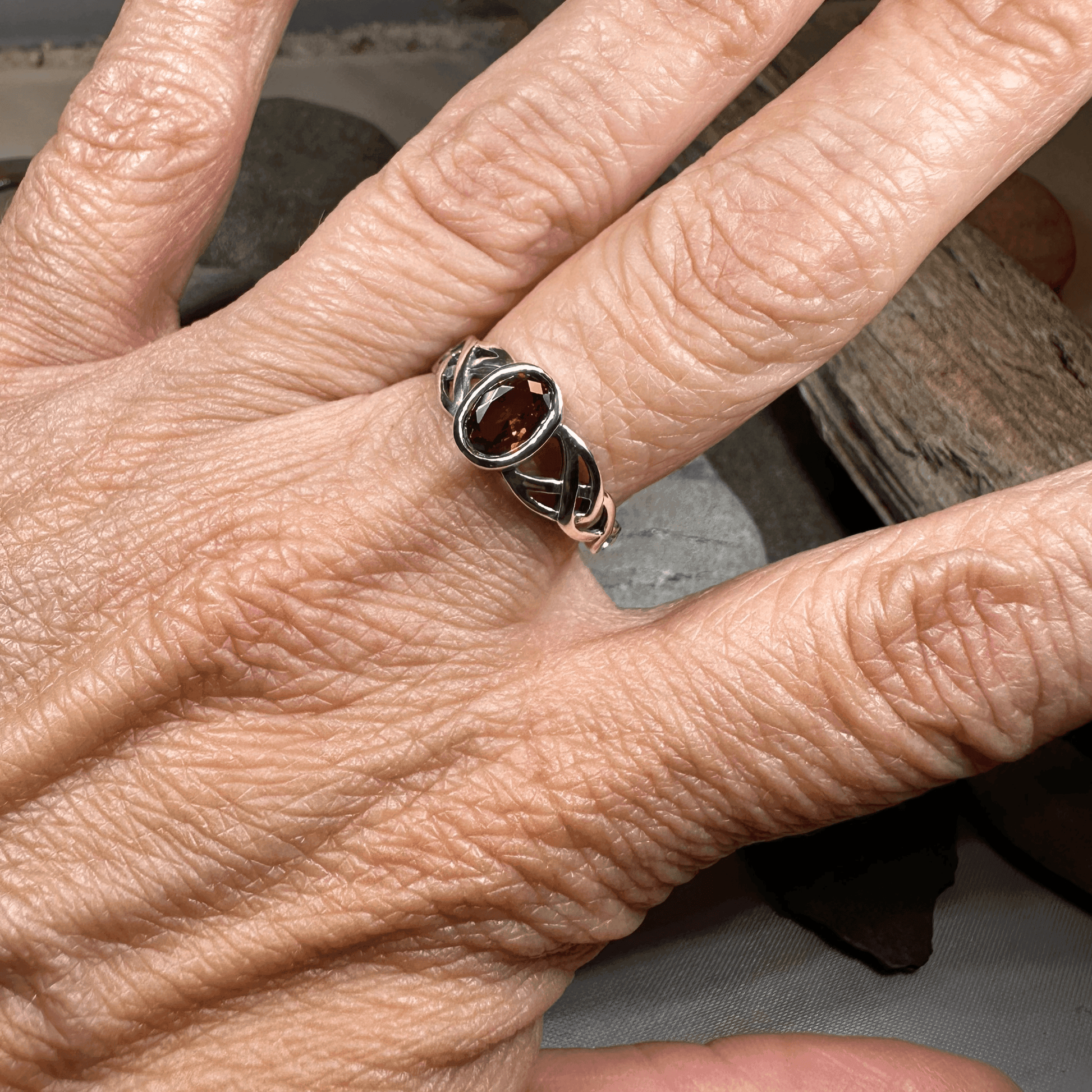 Andie Trinity Knot Ring - 4 / Pink Sapphire