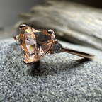 Pink Topaz Heart Ring