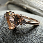Pink Topaz Heart Ring