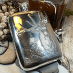 Roaring Stag Pewter Hip Flask - 