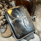 Roaring Stag Pewter Hip Flask - 