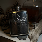 Roaring Stag Pewter Hip Flask