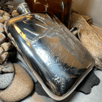 Roaring Stag Pewter Hip Flask - 