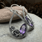 Sweet Irish Rose Earrings - Amethyst