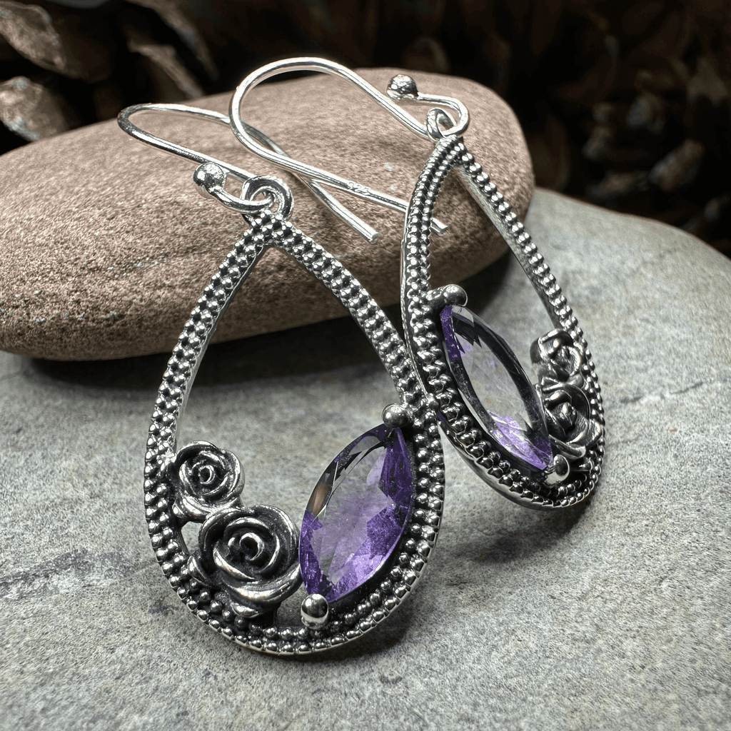 Sweet Irish Rose Earrings - Amethyst