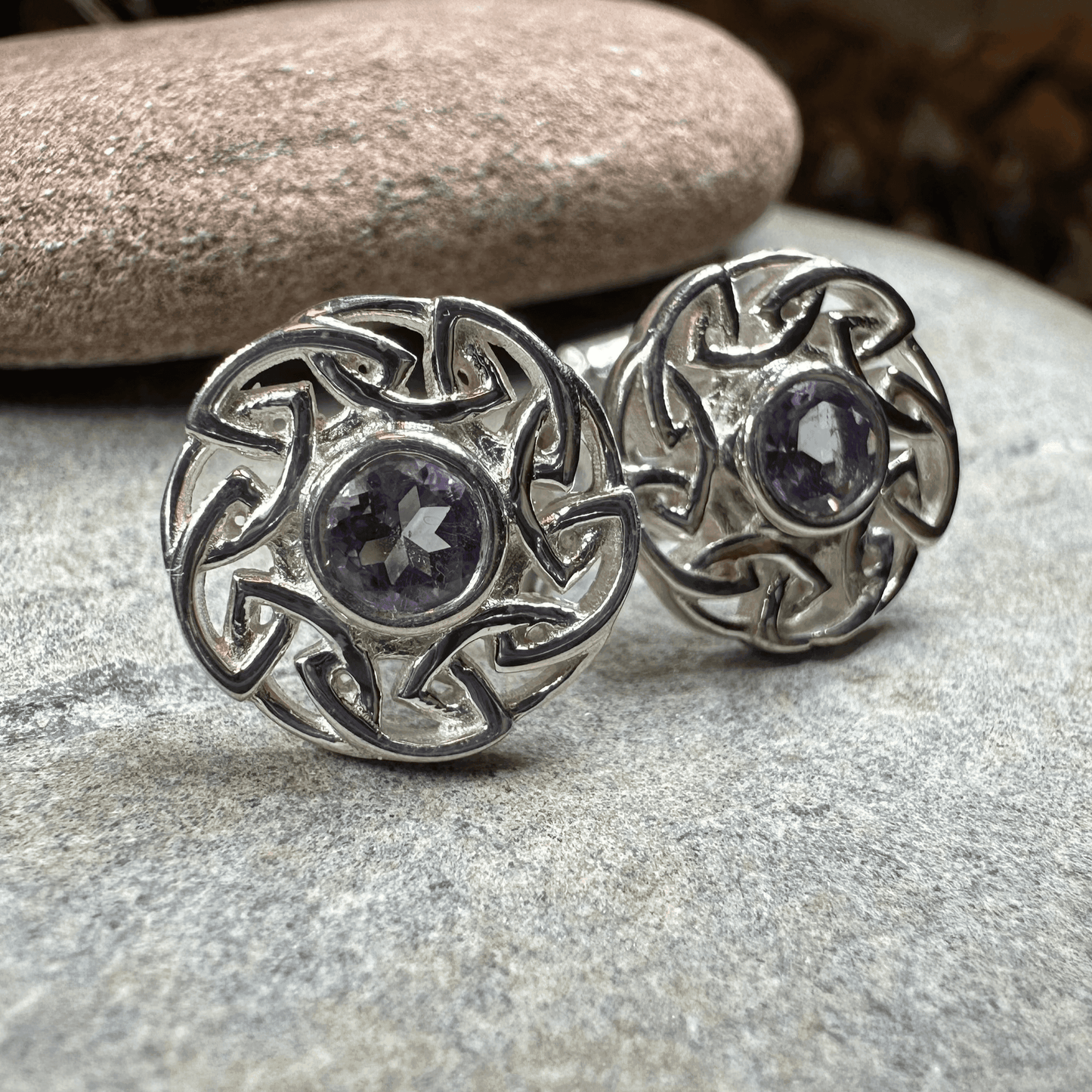 Alfiva Celtic Earrings - Amethyst