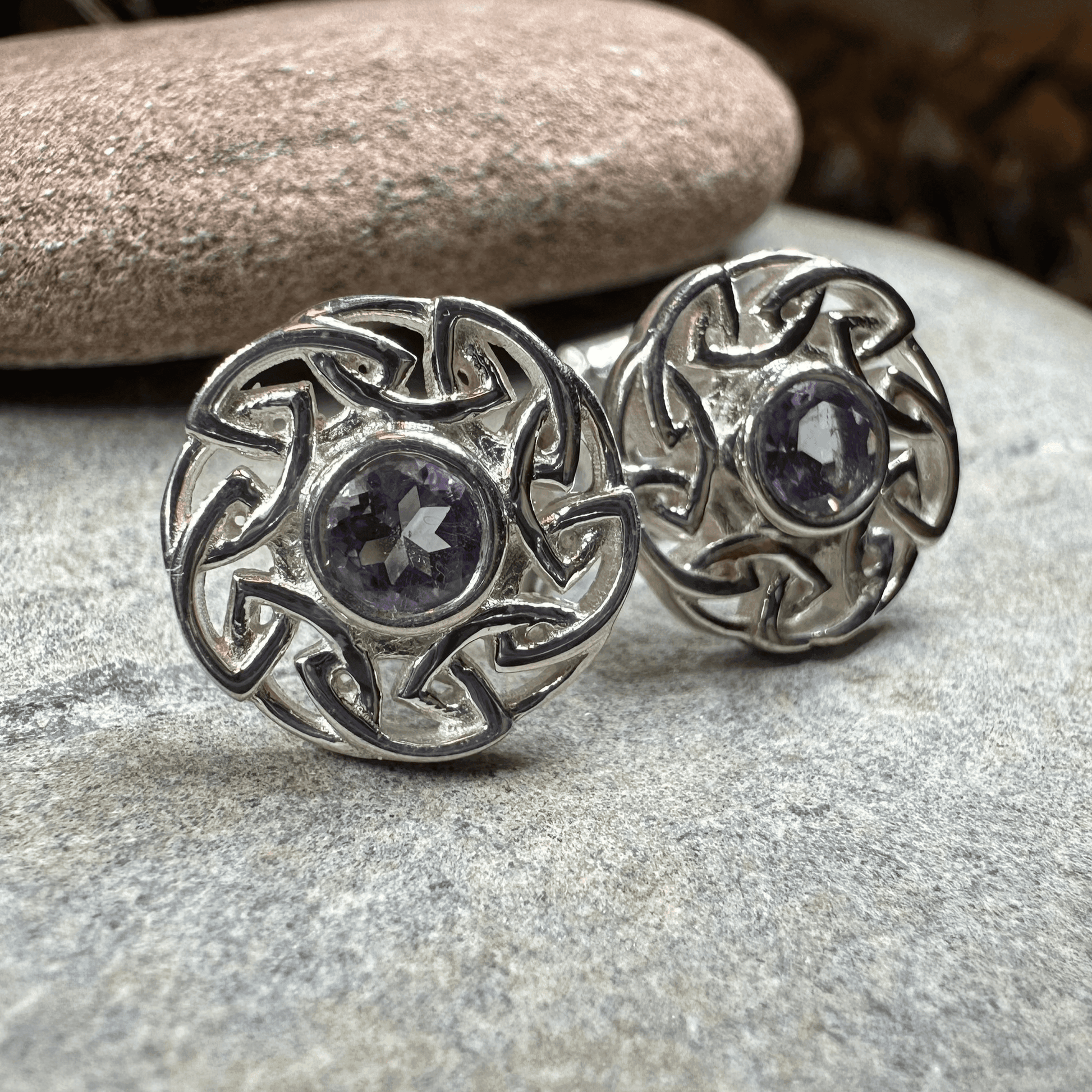 Alfiva Celtic Earrings - Amethyst