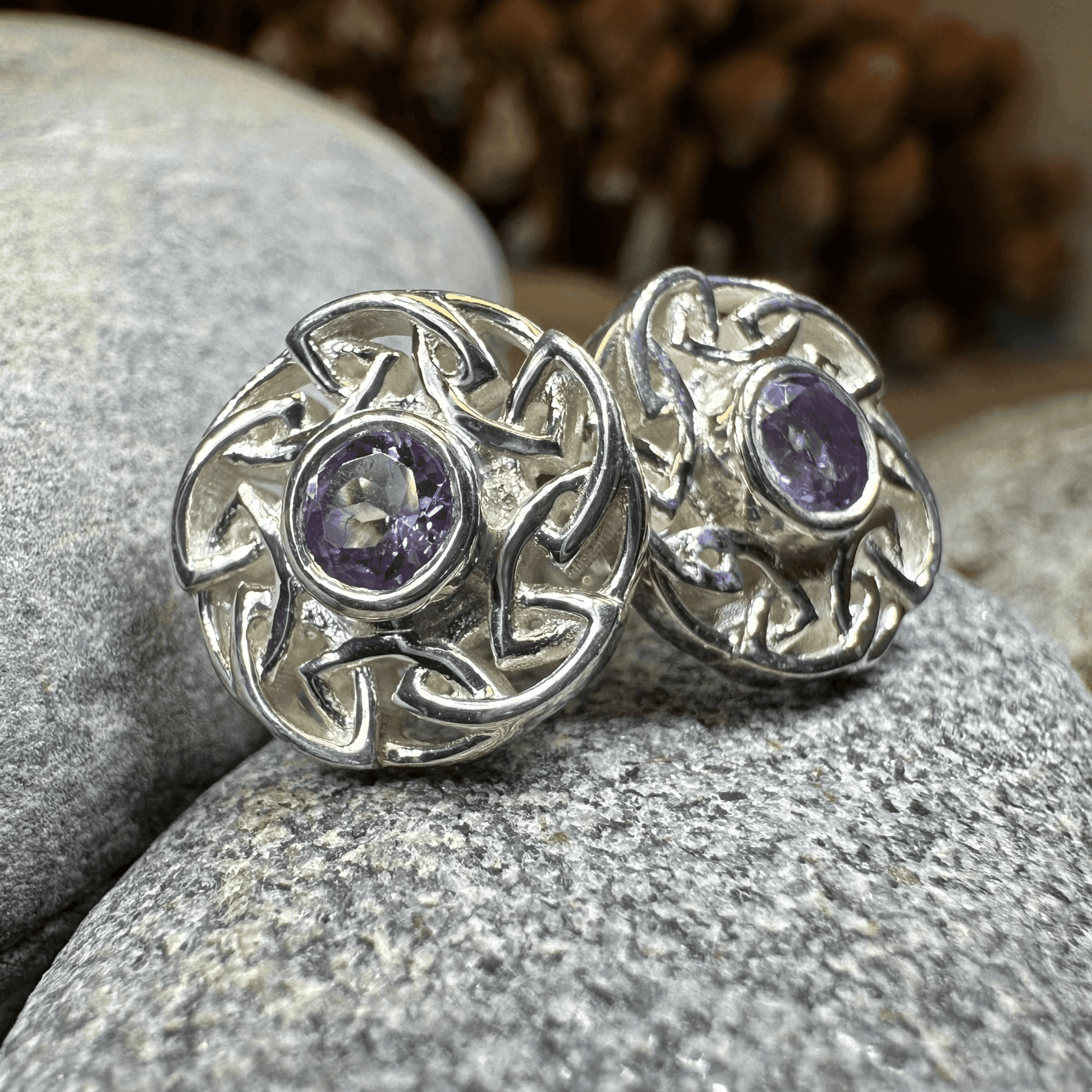Alfiva Celtic Earrings - Amethyst