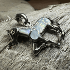 Petite Horse Necklace - 18 / Abalone
